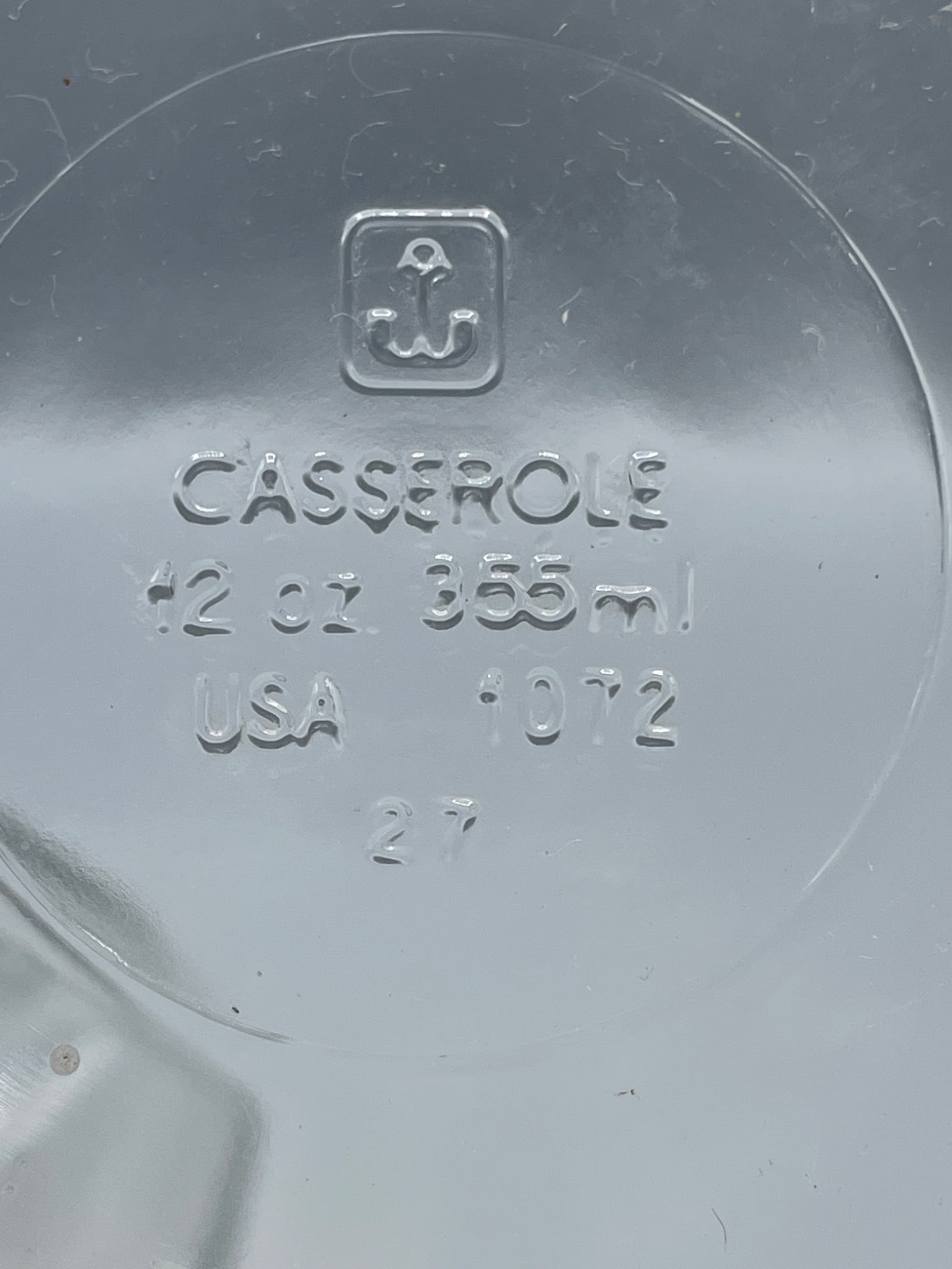 Two Clear Glass Casserole Dishes, 42 oz, USA 1972 - 4