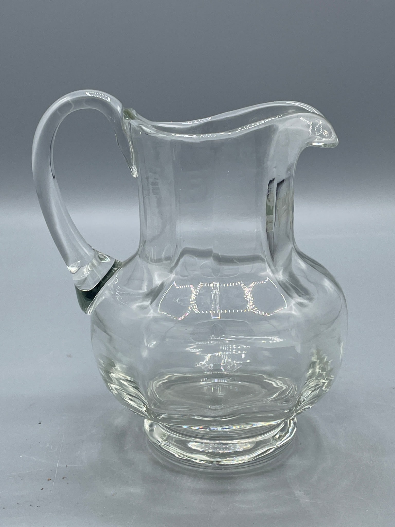 Clear Glass Pitcher with Handle and Spout, Approx. 6 Inches Tall - 2
