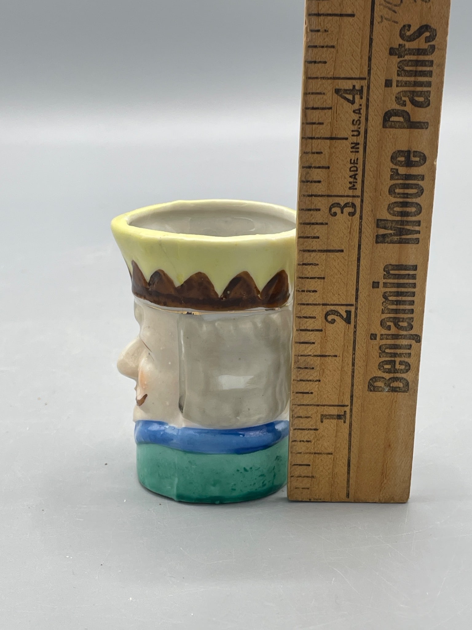 Hand-Painted Ceramic Figural Mug with 'Japan' Marking, Approx. 2.5 in. Tall - 6