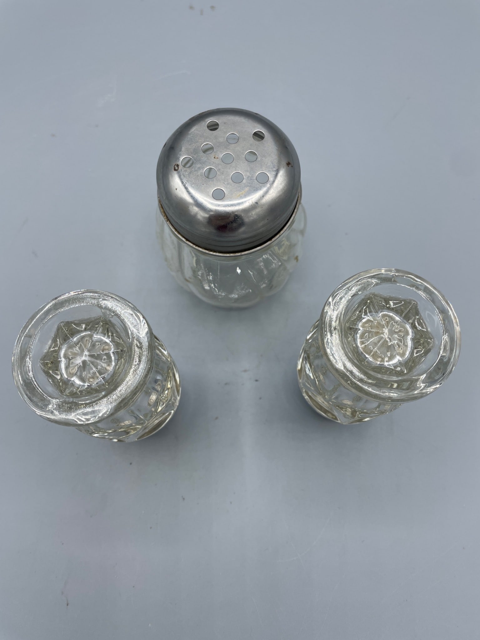 Glass Shaker Set with Metal Lids, Includes Salt, Pepper, and Flour Shakers - 3