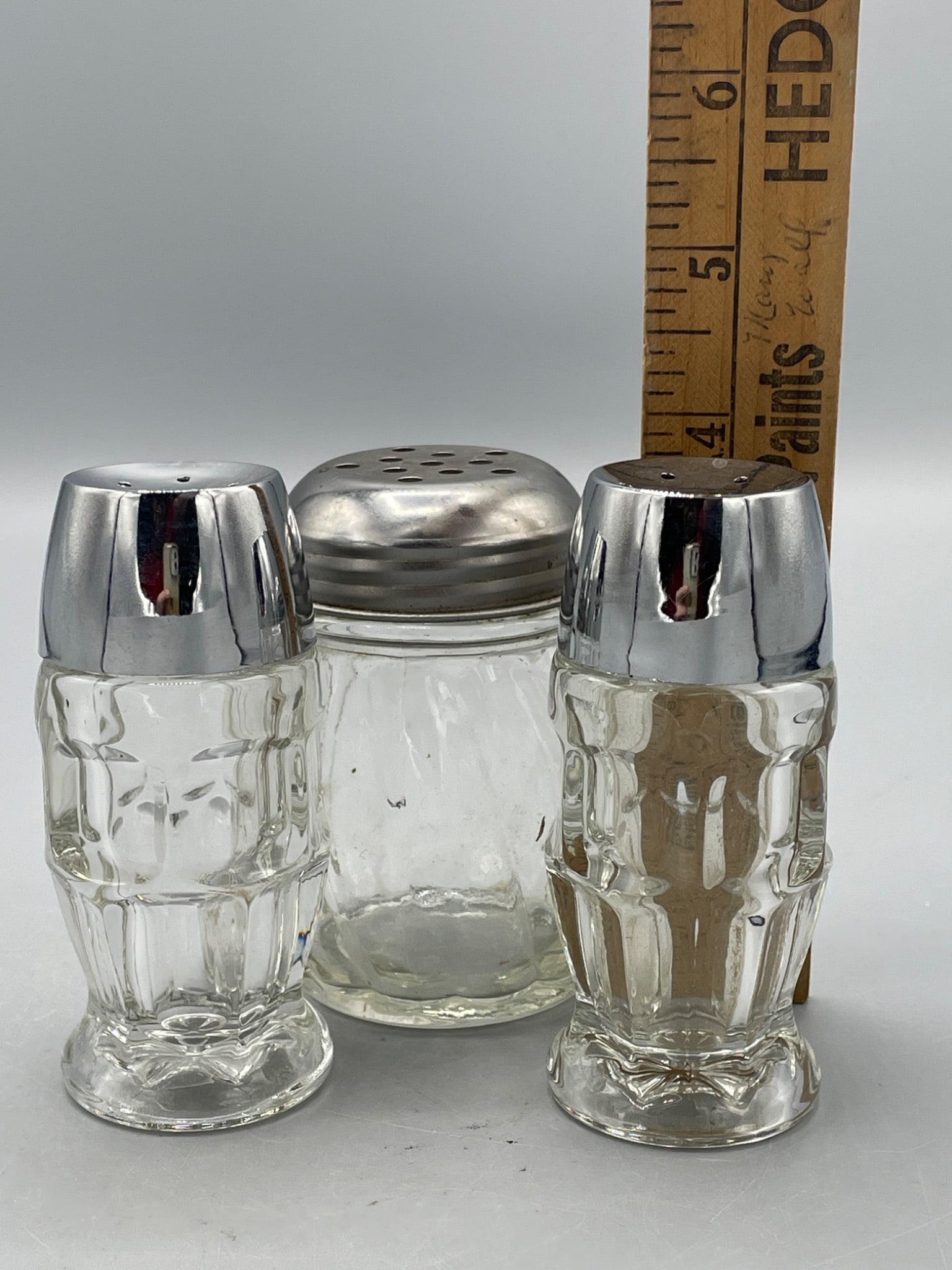 Glass Shaker Set with Metal Lids, Includes Salt, Pepper, and Flour Shakers - 4