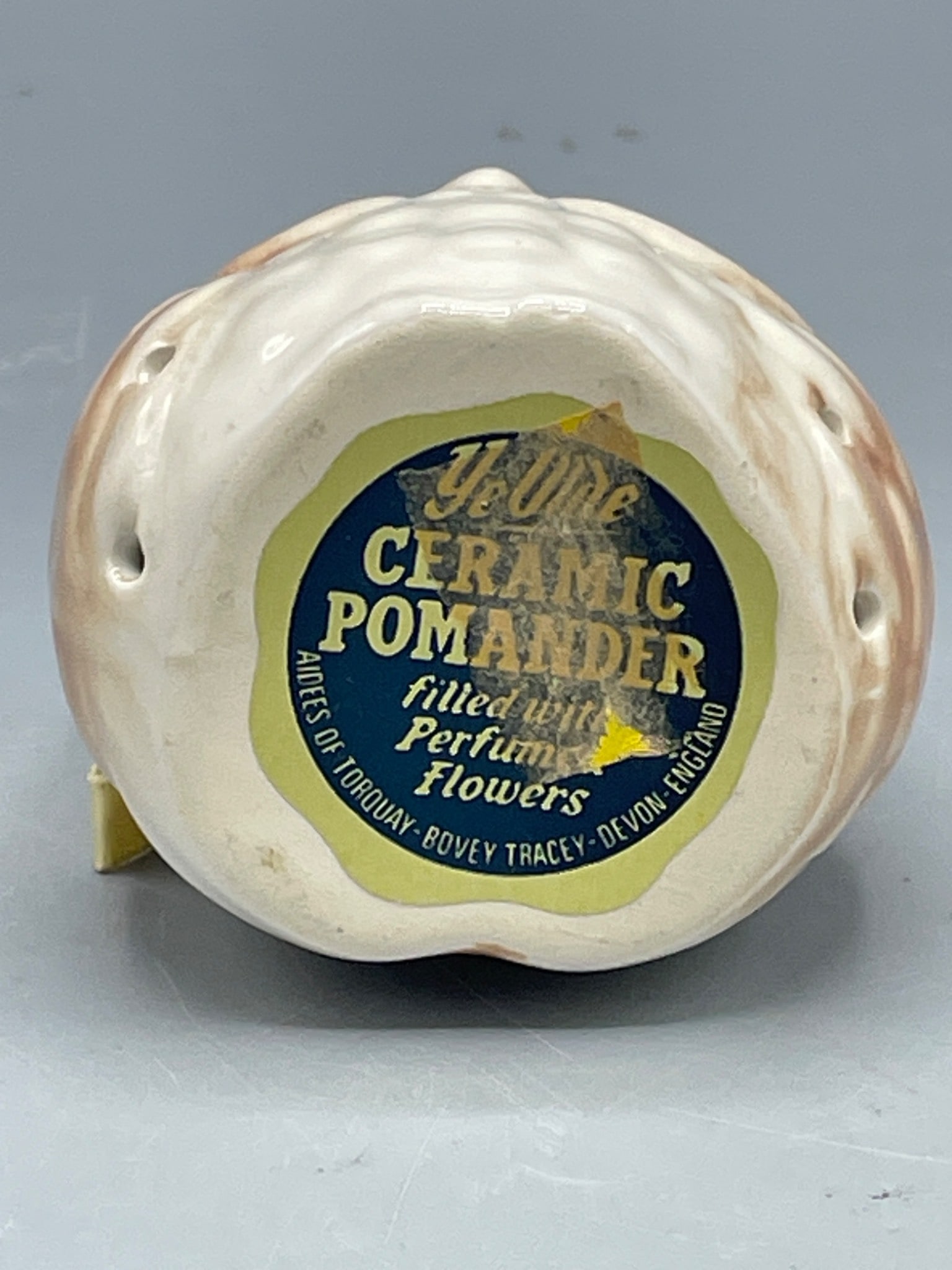 Ye Olde Ceramic Pomander Filled With Perfume Flowers, Owl Design - 3