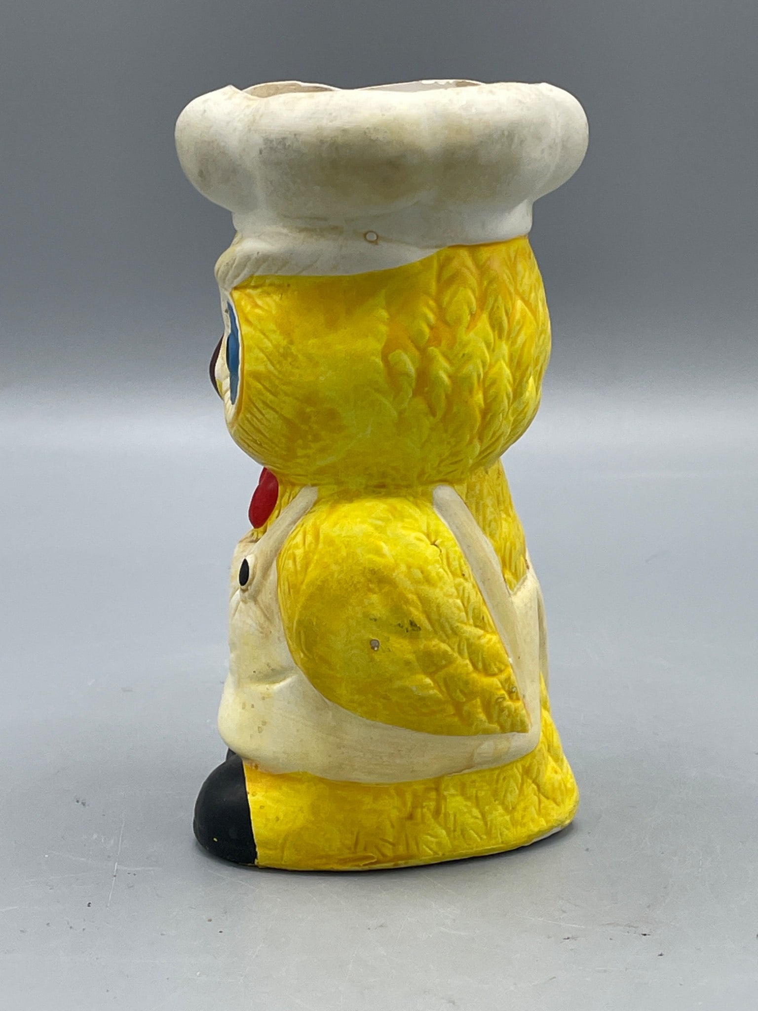 Yellow and White Owl-Shaped Ceramic Figurine with Chef Hat - 4