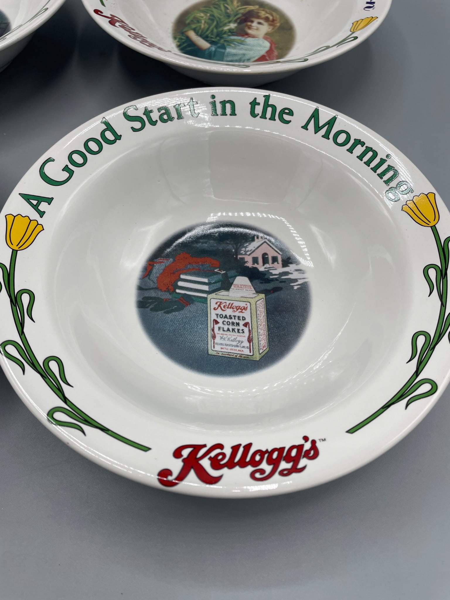 4 Kellogg's Collector Bowls, 1996, Series Featuring Vintage Ads - 2