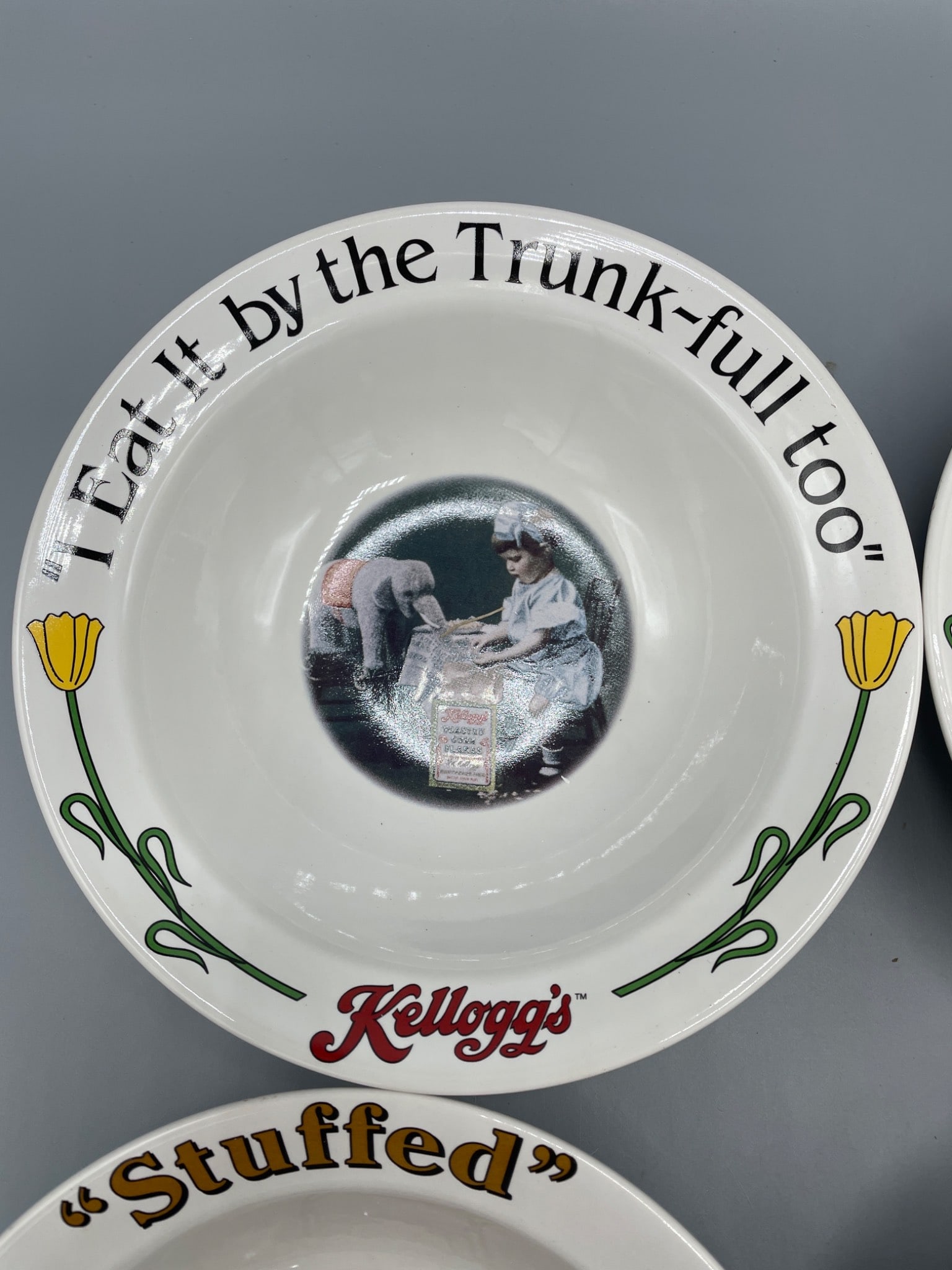 4 Kellogg's Collector Bowls, 1996, Series Featuring Vintage Ads - 4