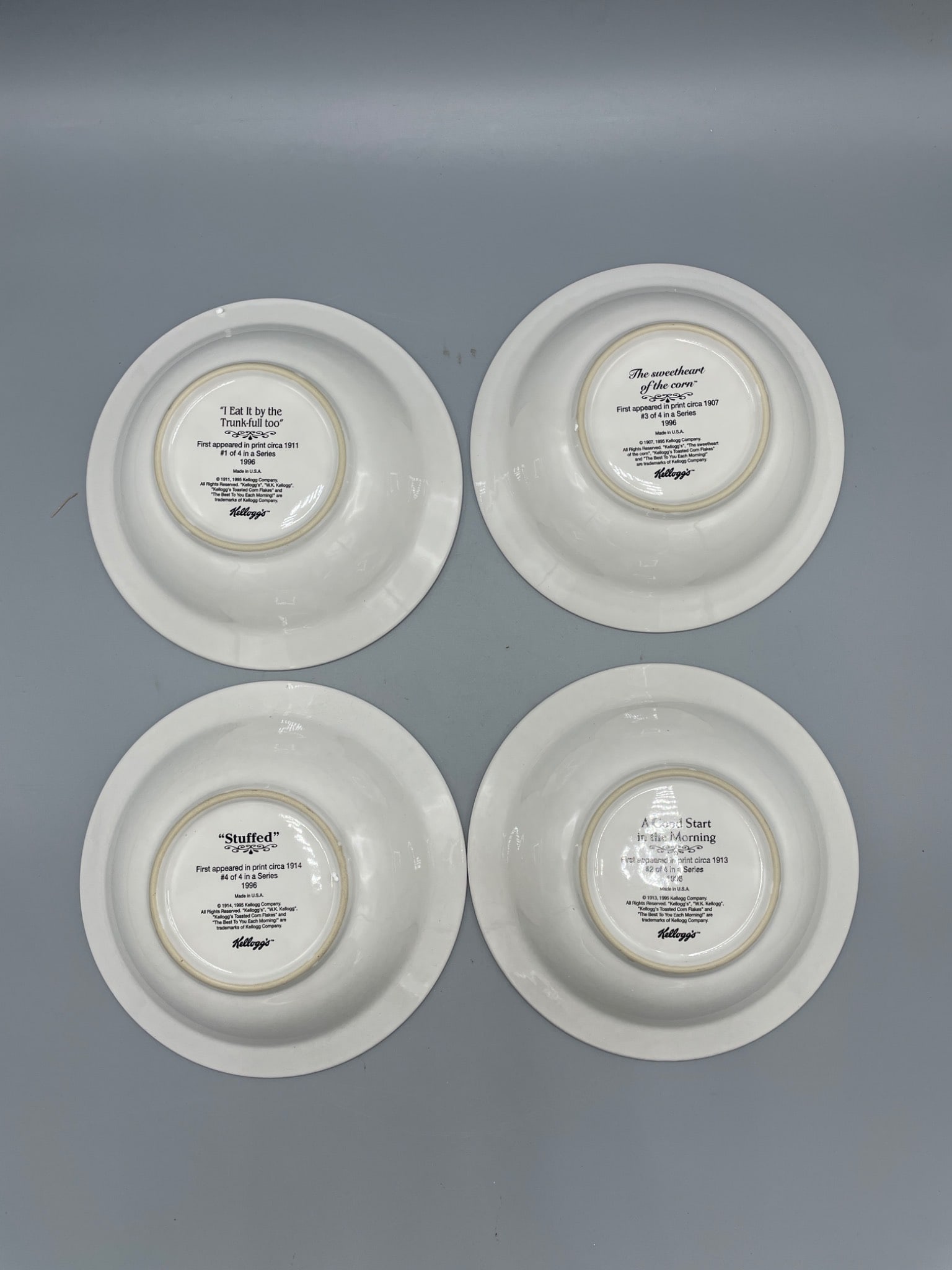 4 Kellogg's Collector Bowls, 1996, Series Featuring Vintage Ads - 6