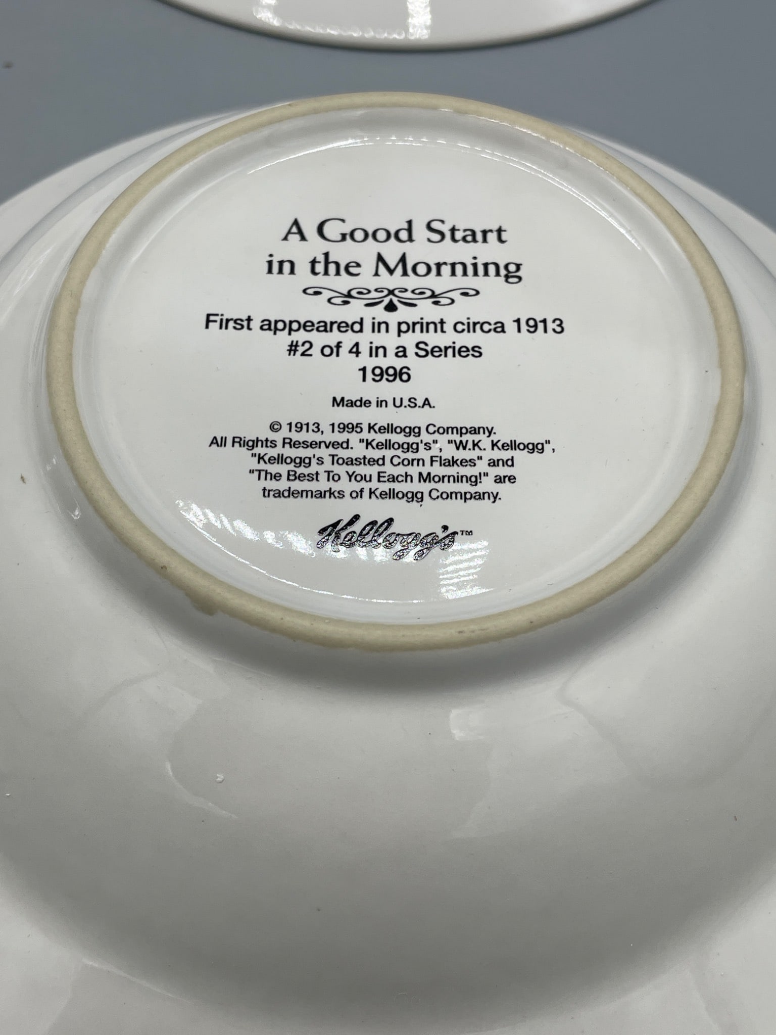 4 Kellogg's Collector Bowls, 1996, Series Featuring Vintage Ads - 7