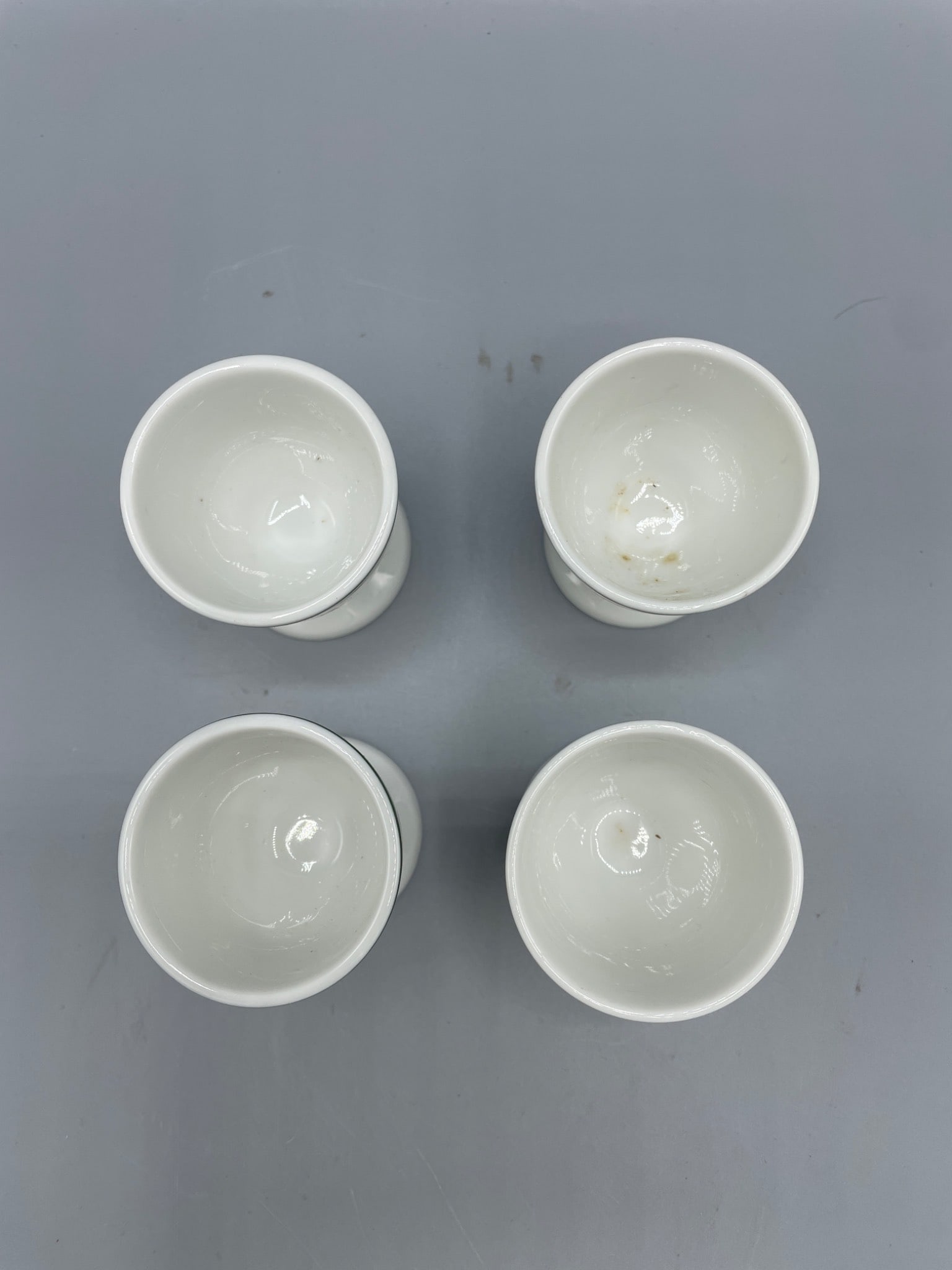 4 Northwestern Railway-Inspired Porcelain Egg Cups - 2