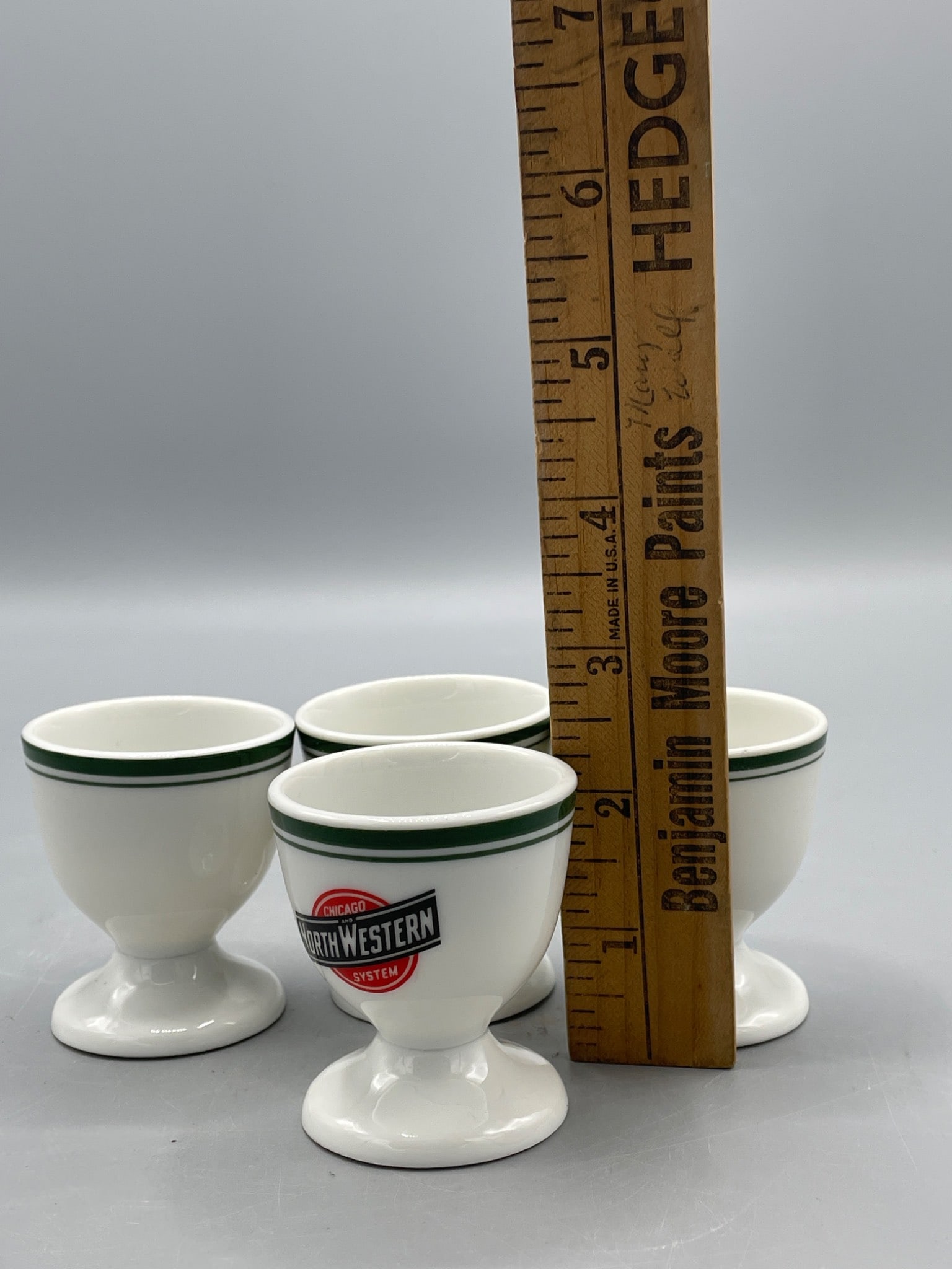 4 Northwestern Railway-Inspired Porcelain Egg Cups - 5
