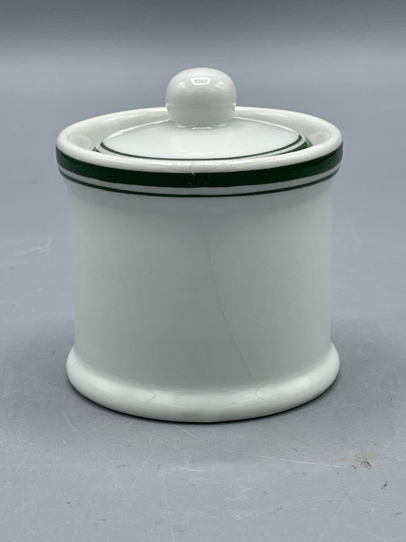 New York Central System Ceramic Jar with Lid, Green Stripe - 2