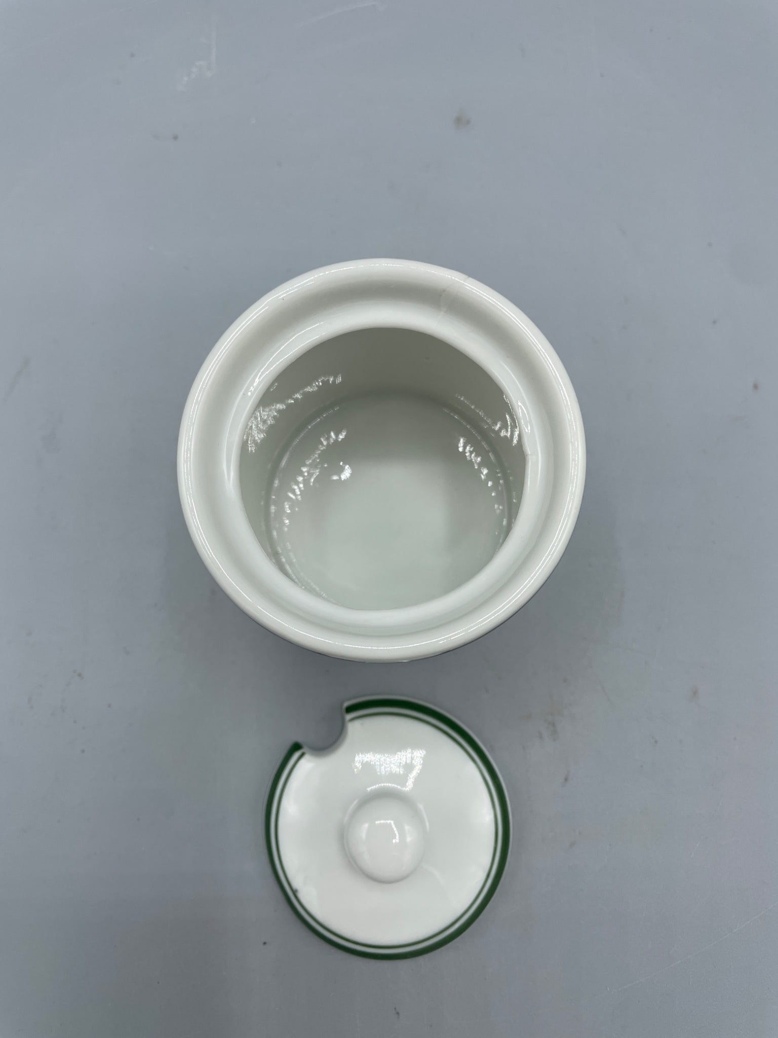 New York Central System Ceramic Jar with Lid, Green Stripe - 3