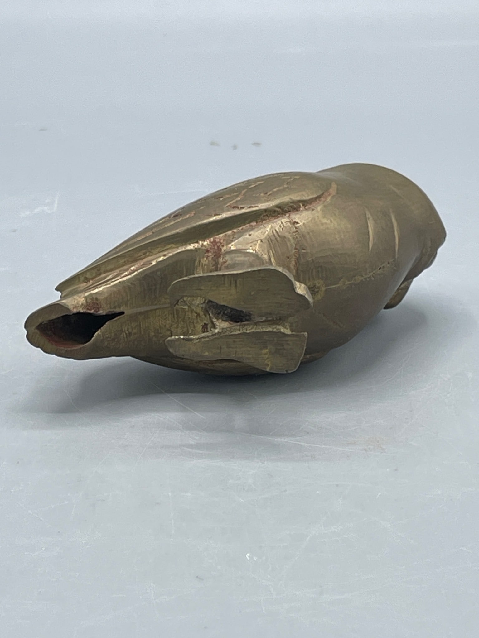Hand-Carved Brass Owl Figurine - 3
