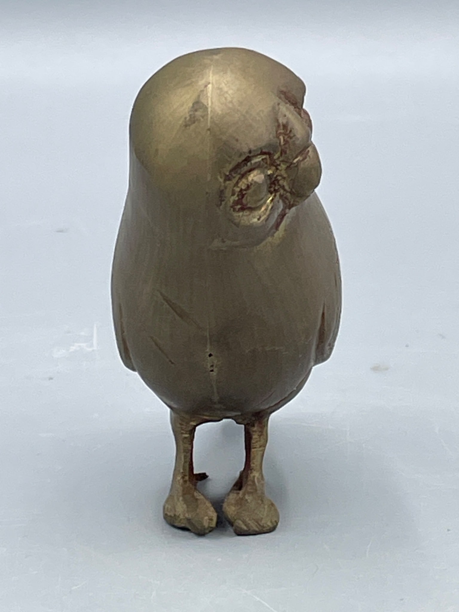 Hand-Carved Brass Owl Figurine - 4