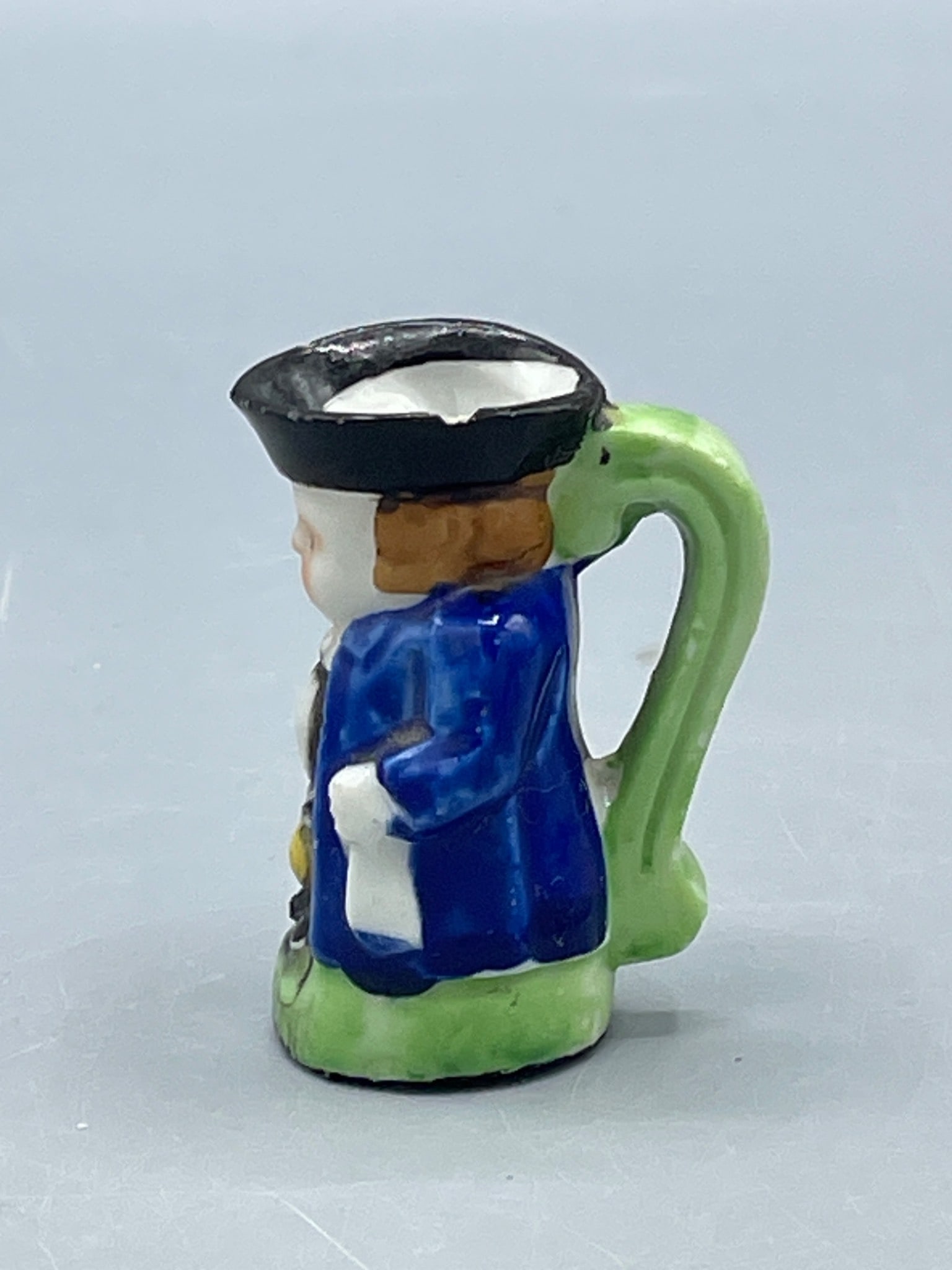 Miniature Ceramic Toby Jug in Colonial Attire, Approximately 2 Inches - 2