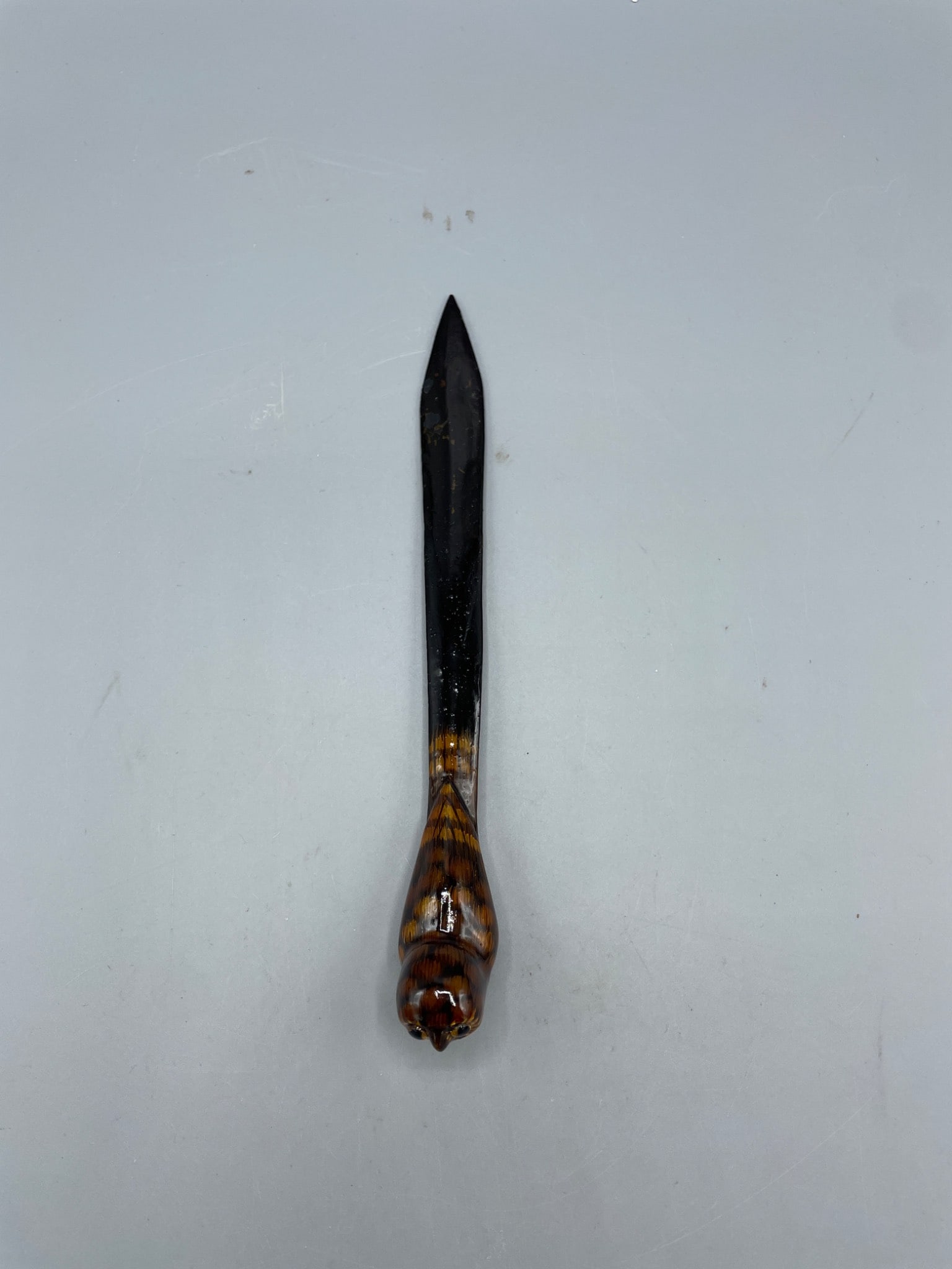 Letter Opener with Owl Motif Handle and Black Blade - 2