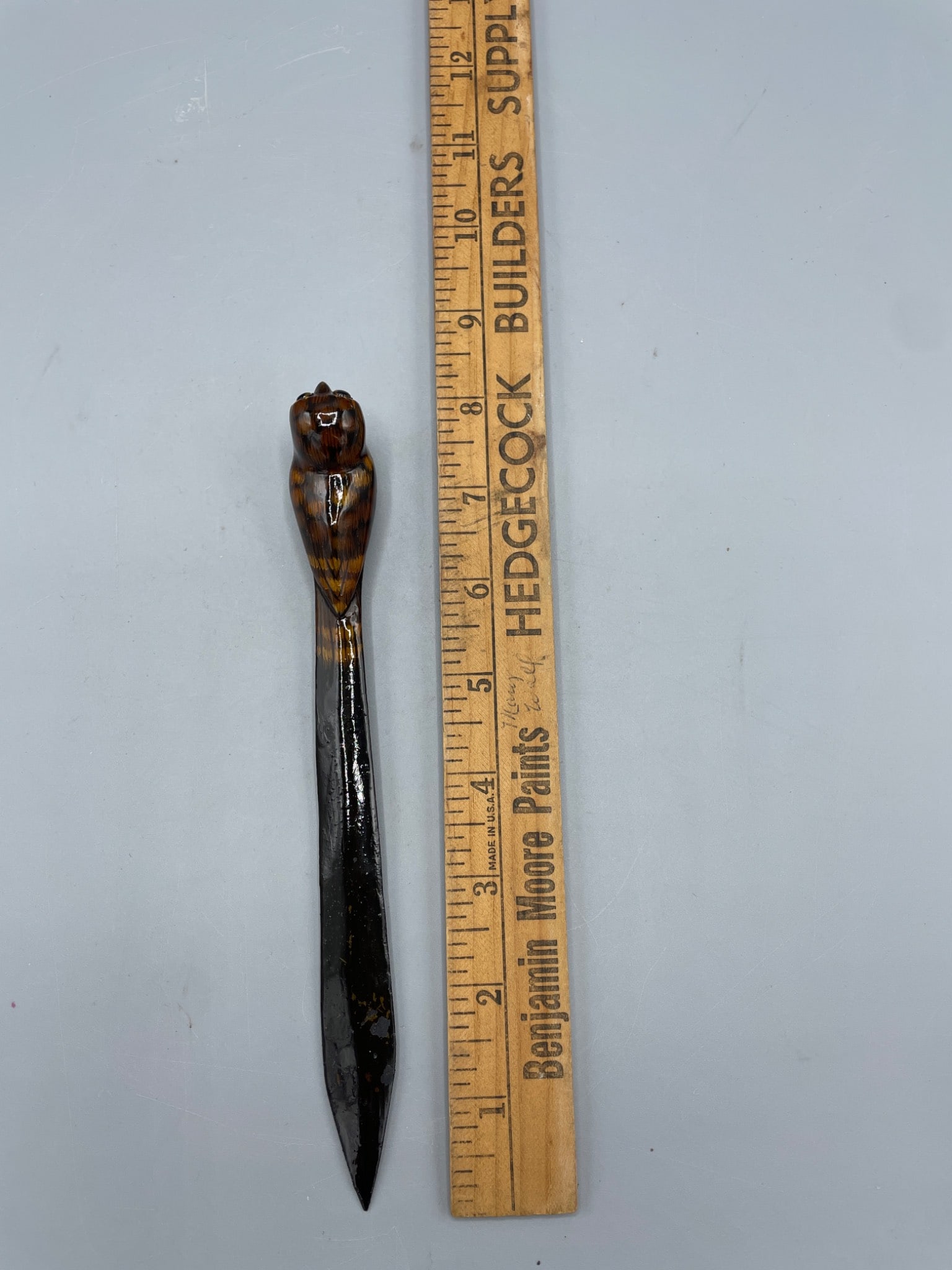 Letter Opener with Owl Motif Handle and Black Blade - 4