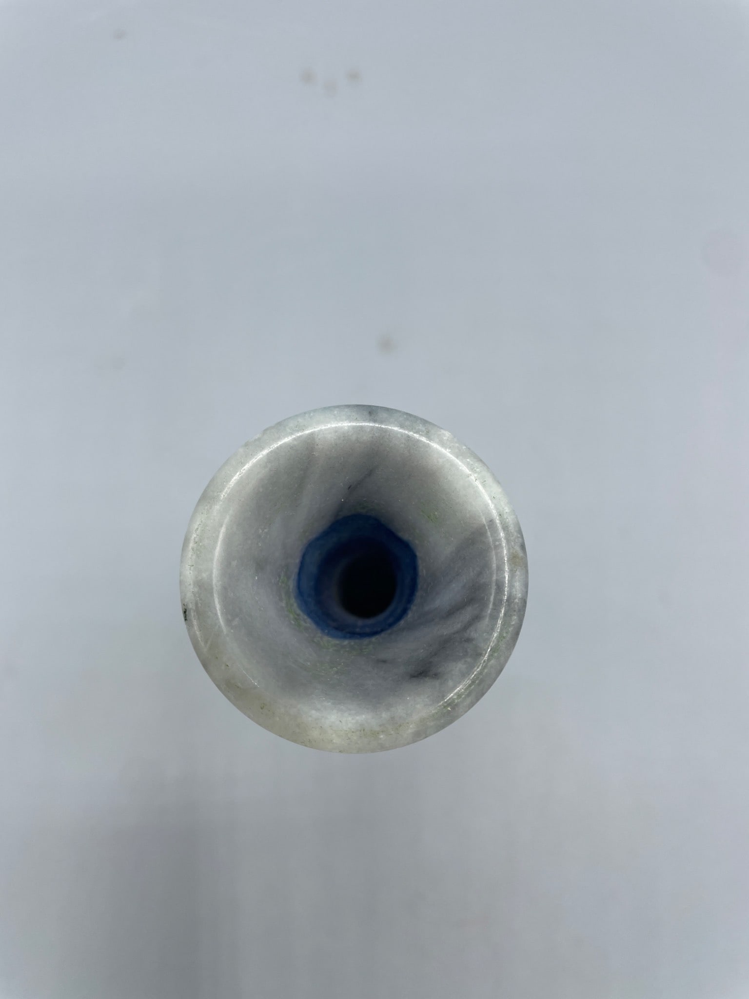 Blue and White Marble Bud Vase with Cylindrical Design - 3