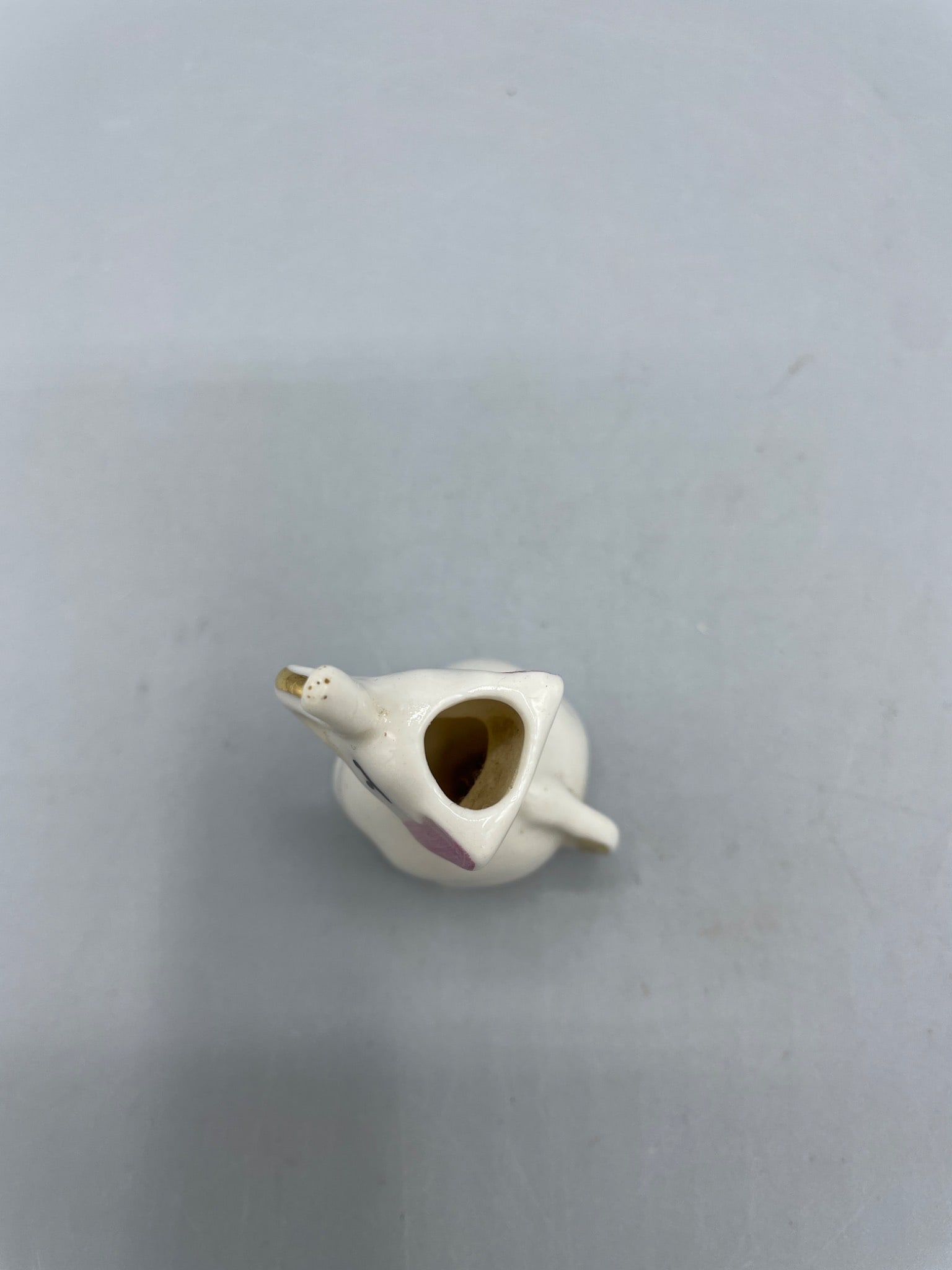 Small Ceramic Elephant Miniature Pitcher with Gold Accent - 3