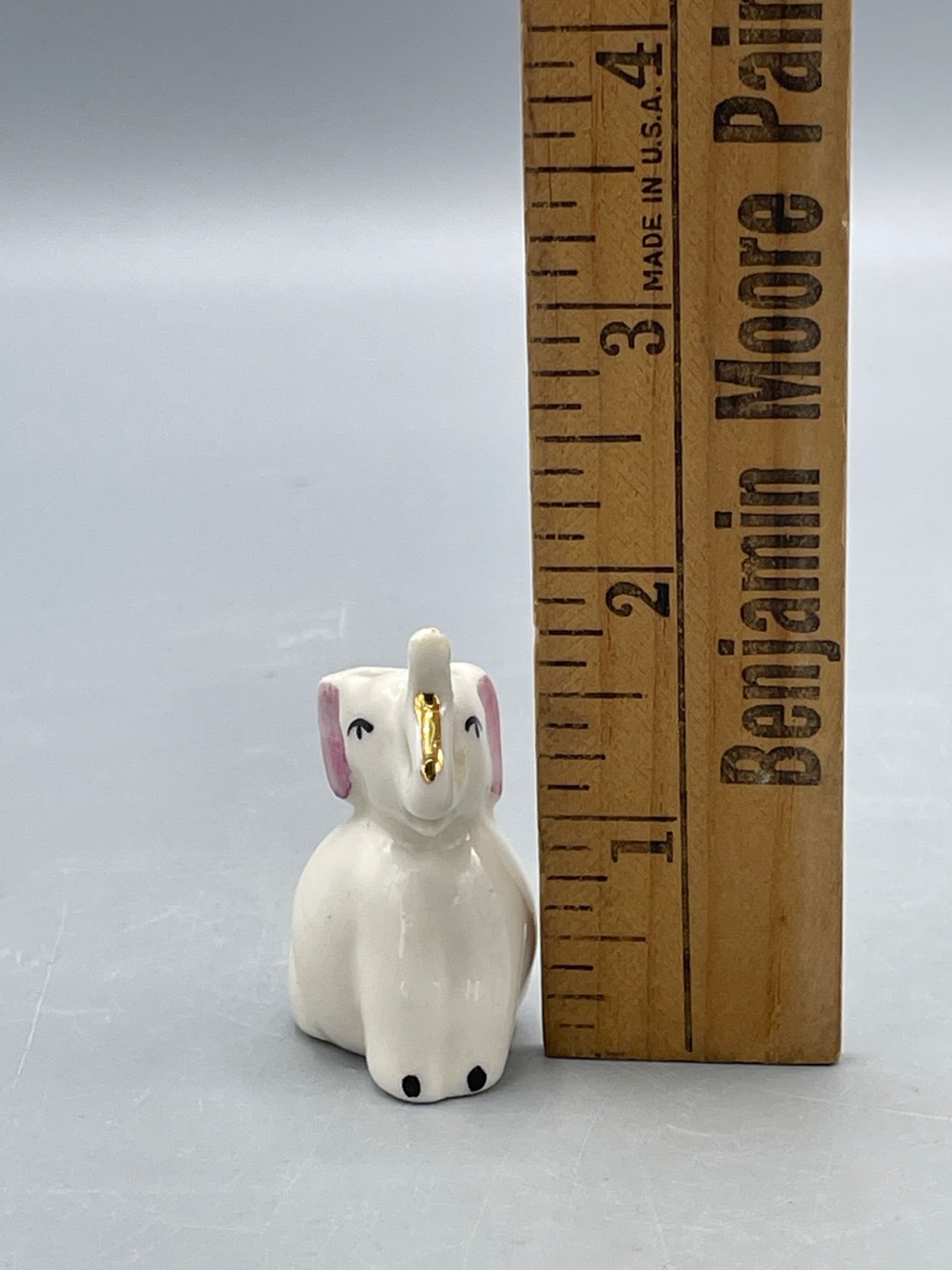 Small Ceramic Elephant Miniature Pitcher with Gold Accent - 4