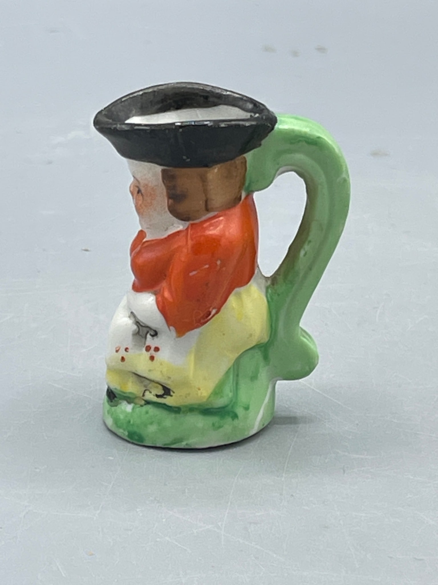 Miniature Porcelain Japanese Figural Toby Jug with Mark - 2