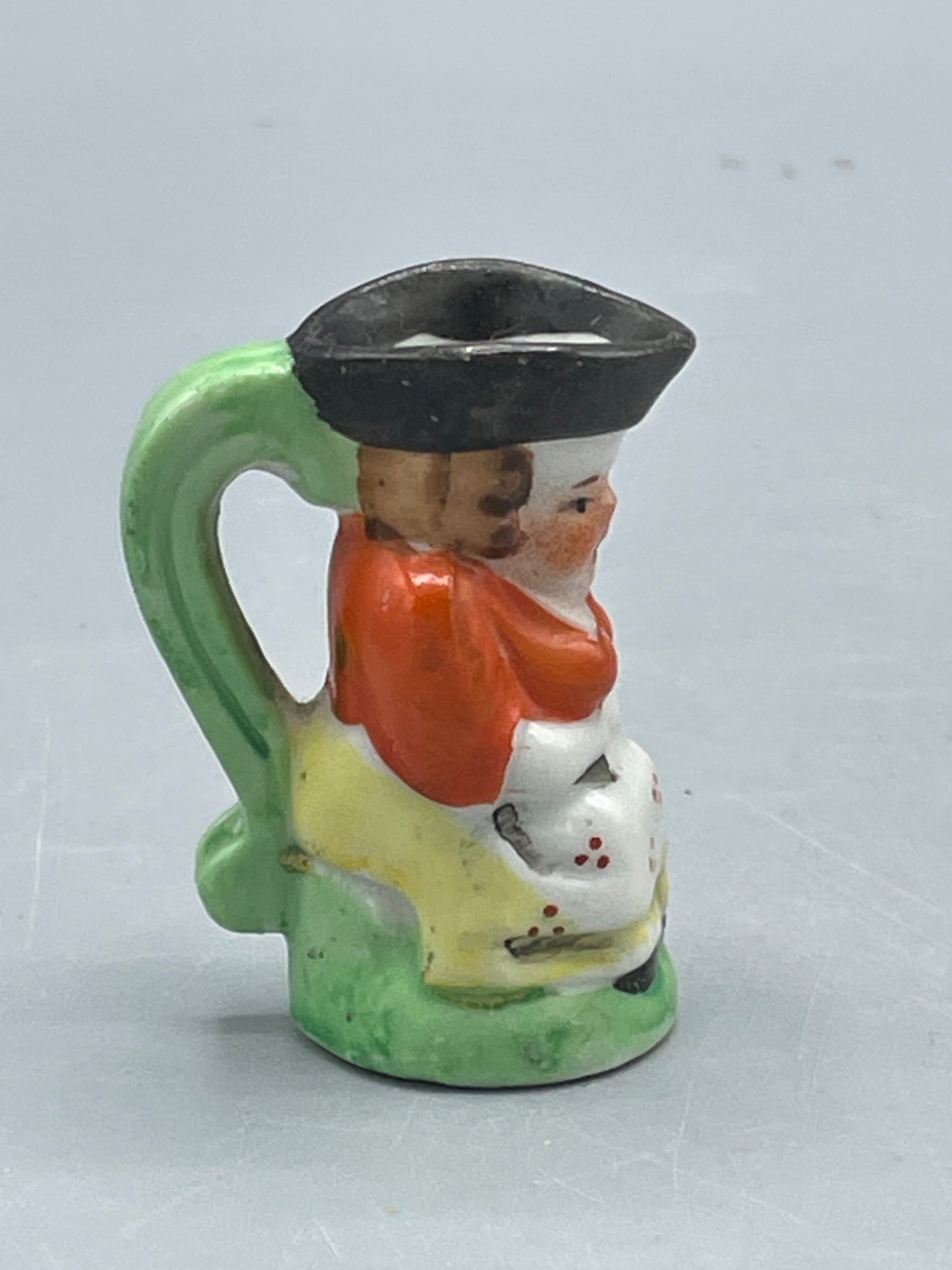 Miniature Porcelain Japanese Figural Toby Jug with Mark - 3