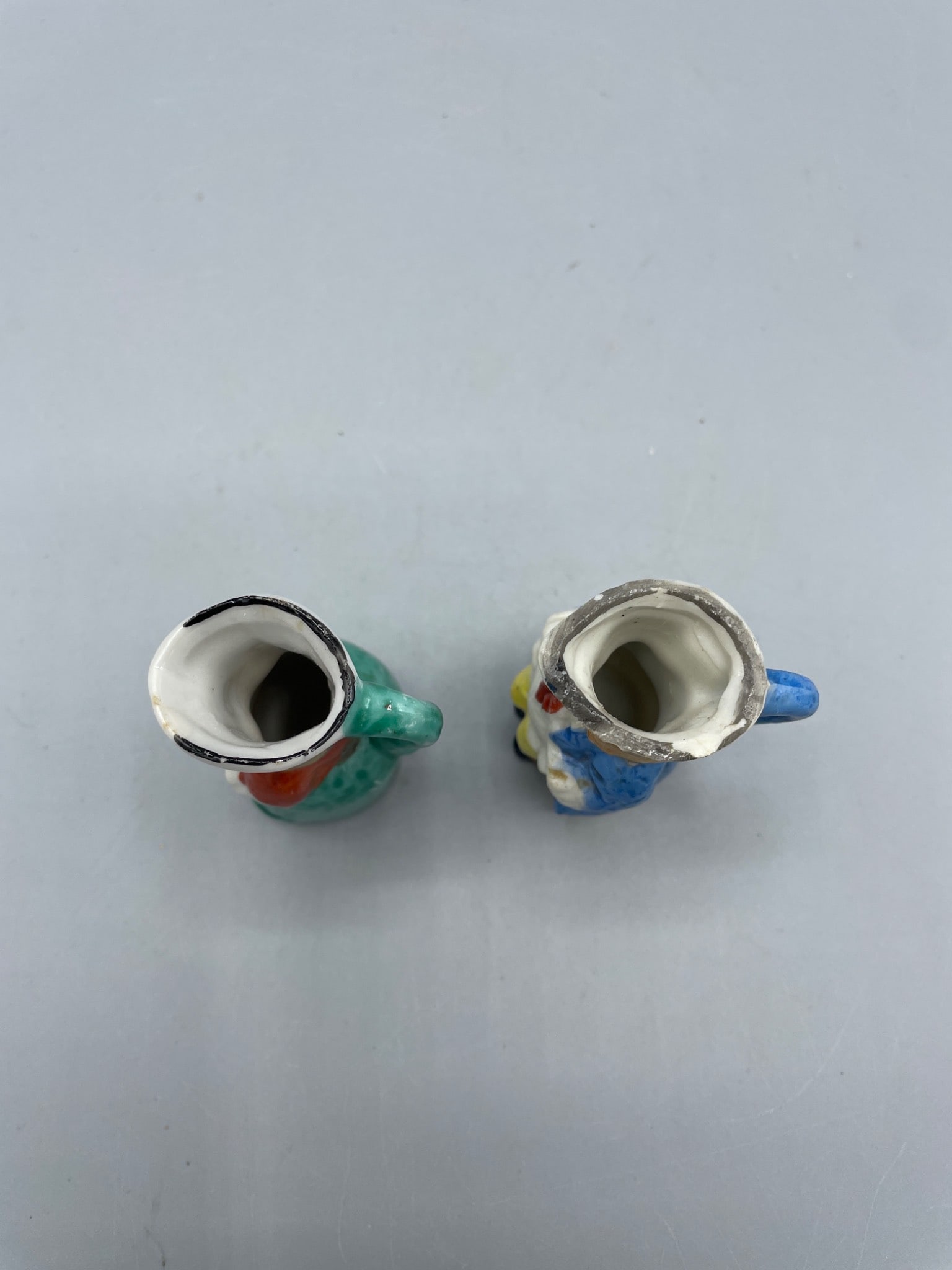 Hand-Painted Miniature Ceramic Figurine Jugs Marked 'Japan' - 4