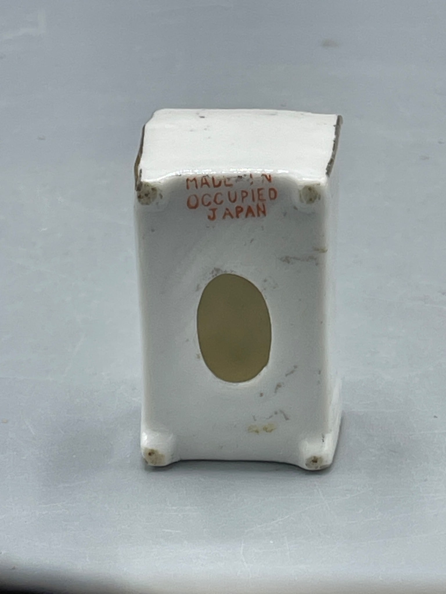 Porcelain Small Bed Figurine with Floral Design, Occupied Japan Mark - 3