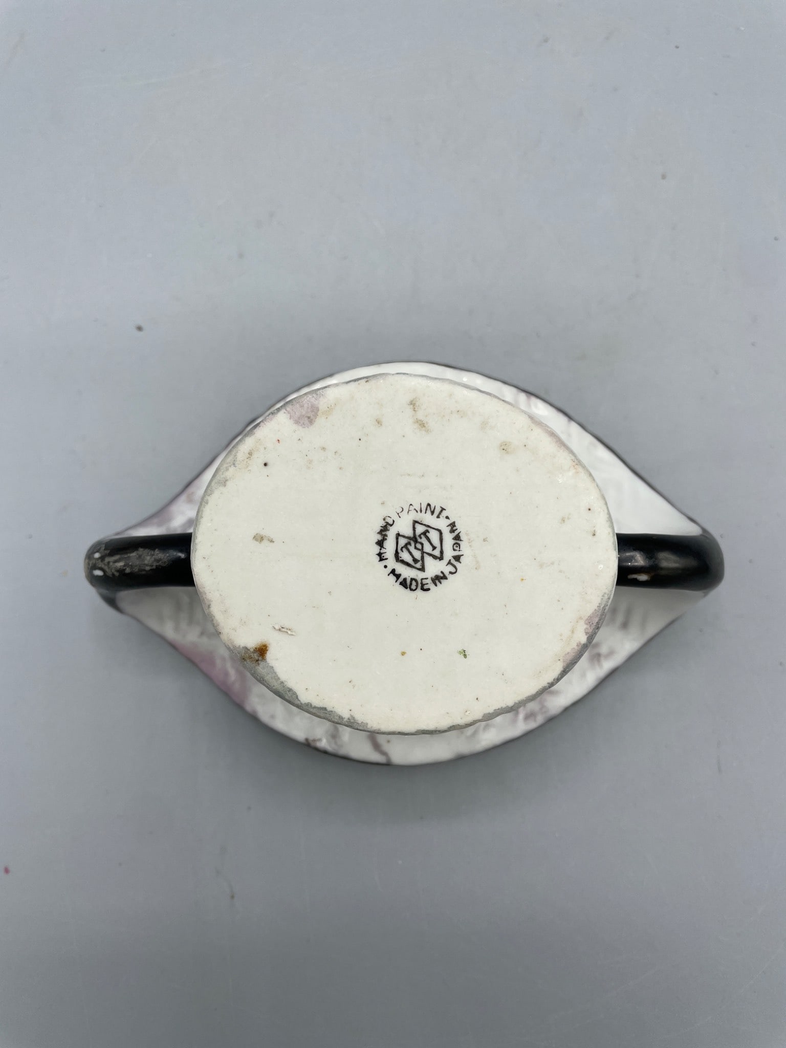 Hand-Painted Floral Ceramic Holder with Marked Base, England - 4