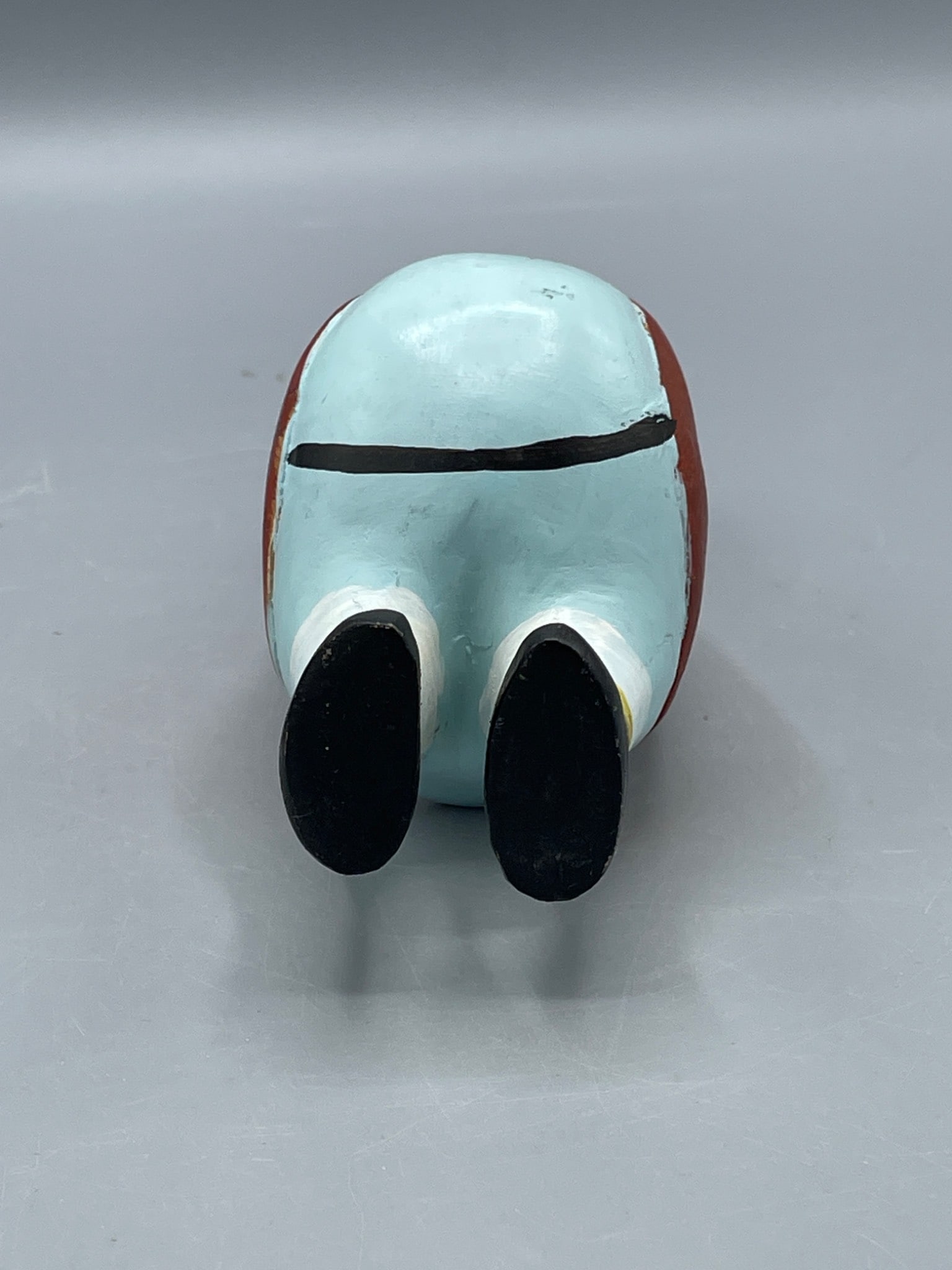 Hand-Carved and Painted Wooden Owl Figurine in Anthropomorphic Style - 5