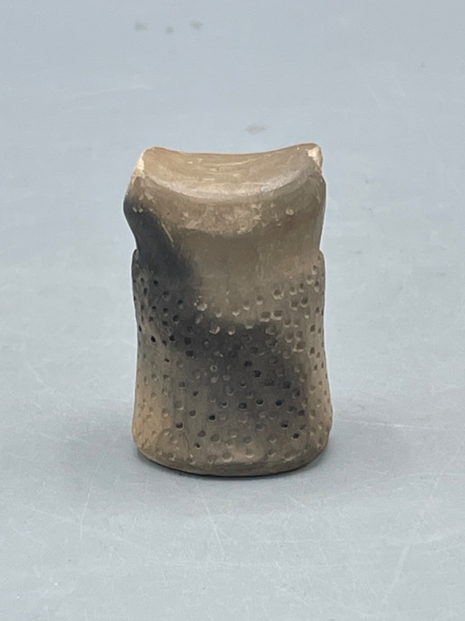 Handmade Ceramic Owl Figurine with Carved Details - 2