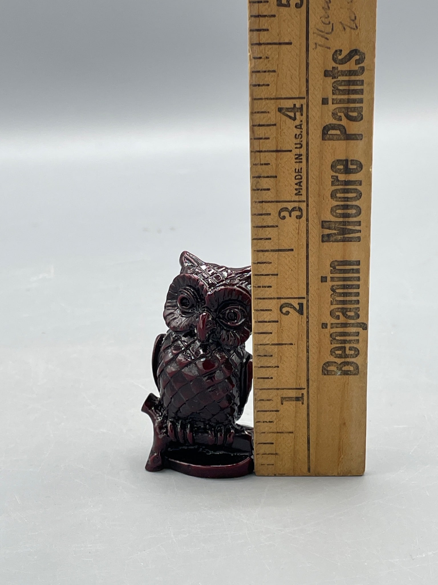 Carved Figurine of an Owl, Possibly Made of Resin or Stone, 3 Inches Tall - 5