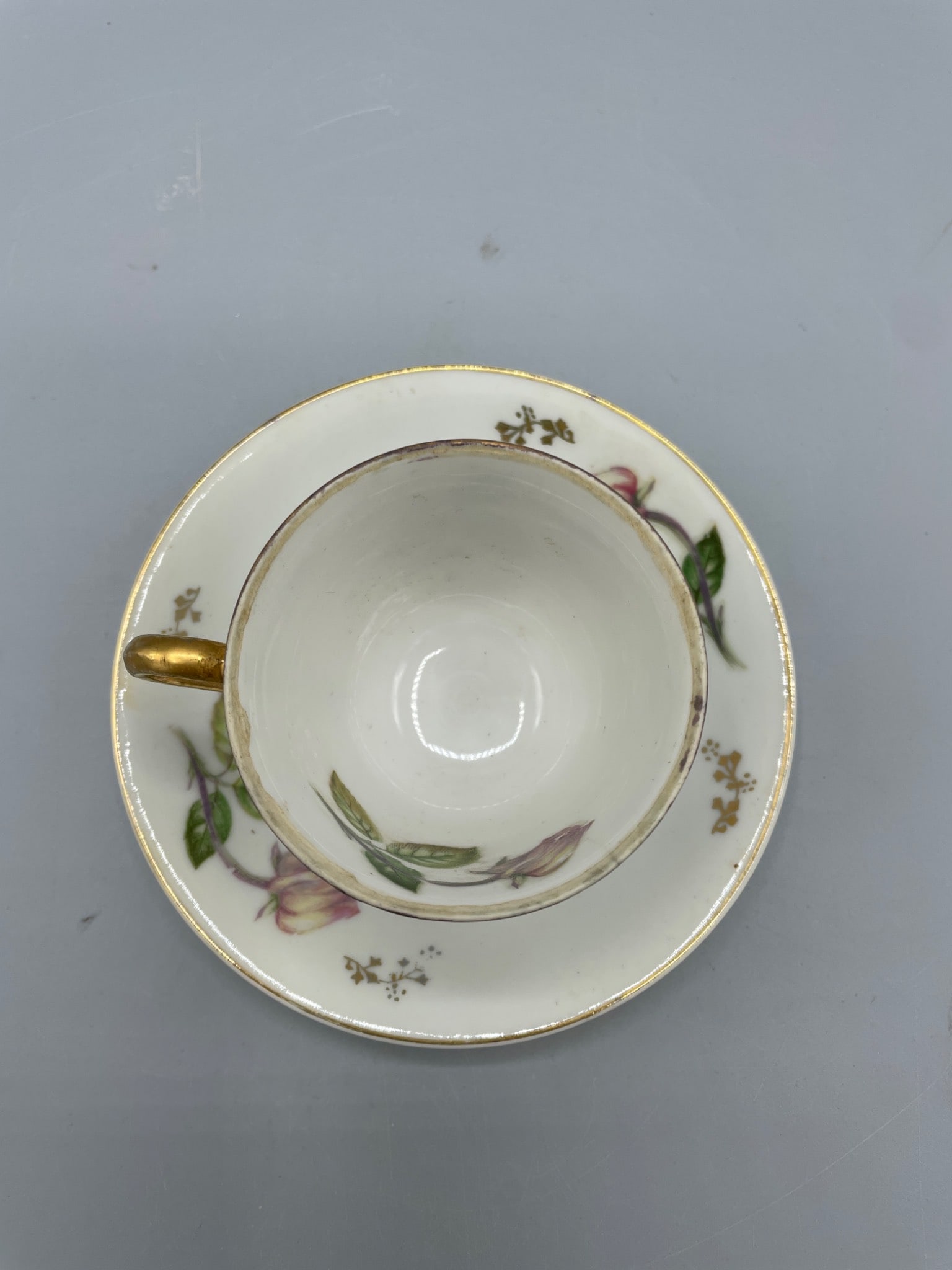 Porcelain Cup and Saucer with Floral Design, Made in Japan - 3