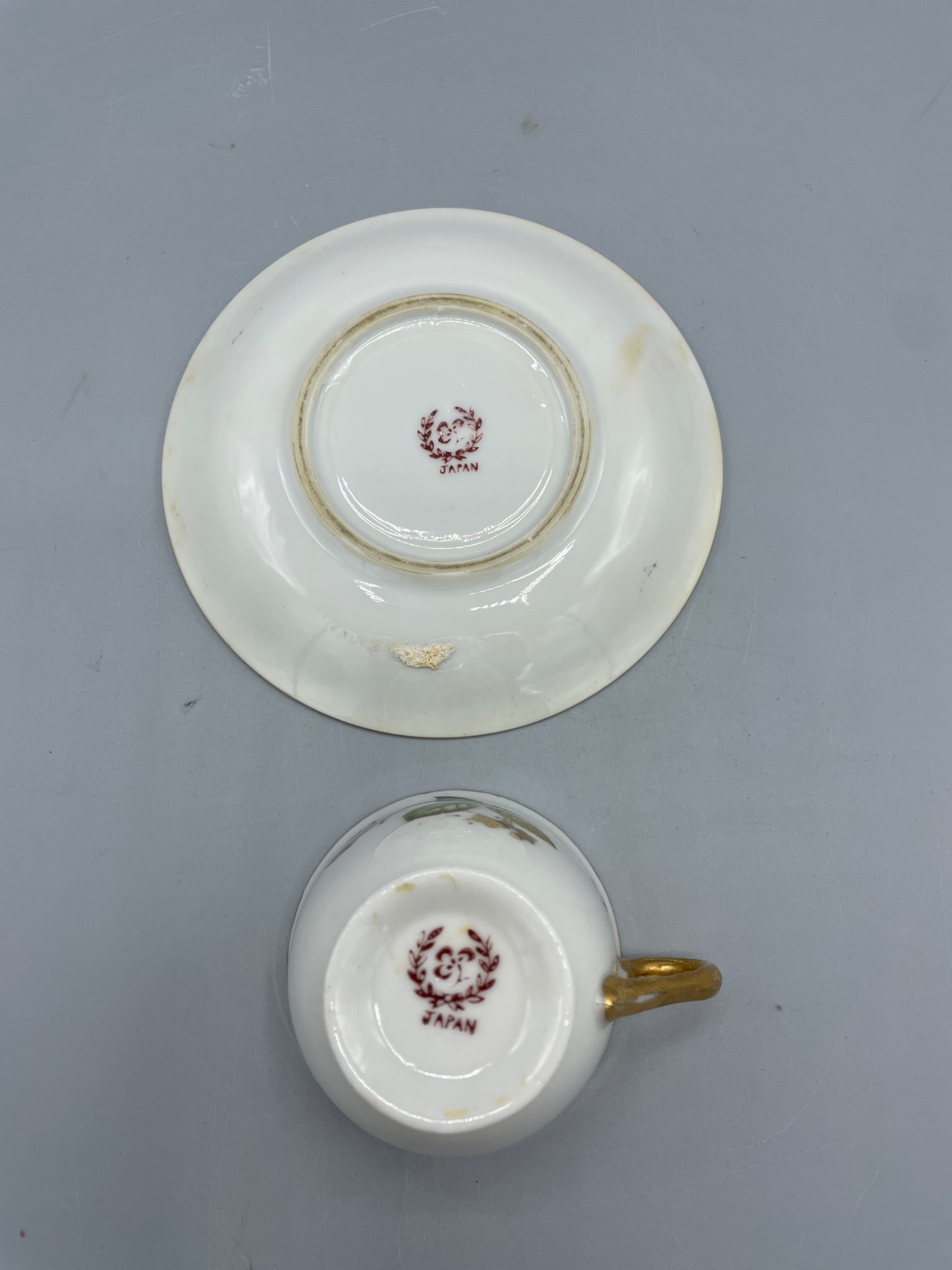 Porcelain Cup and Saucer with Floral Design, Made in Japan - 4