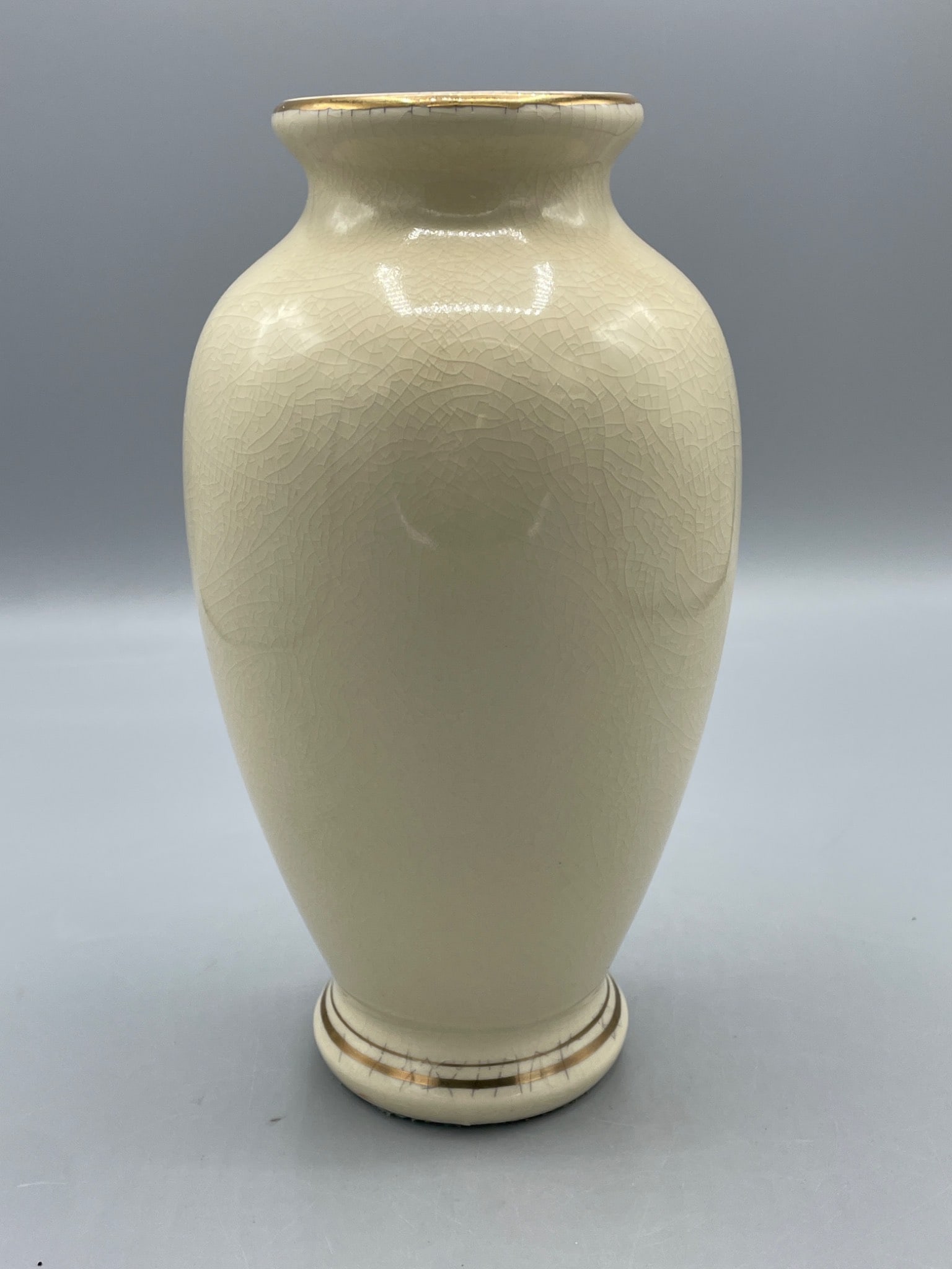 Decorative Ceramic Vase with Floral Design and Crackle Glaze - 3