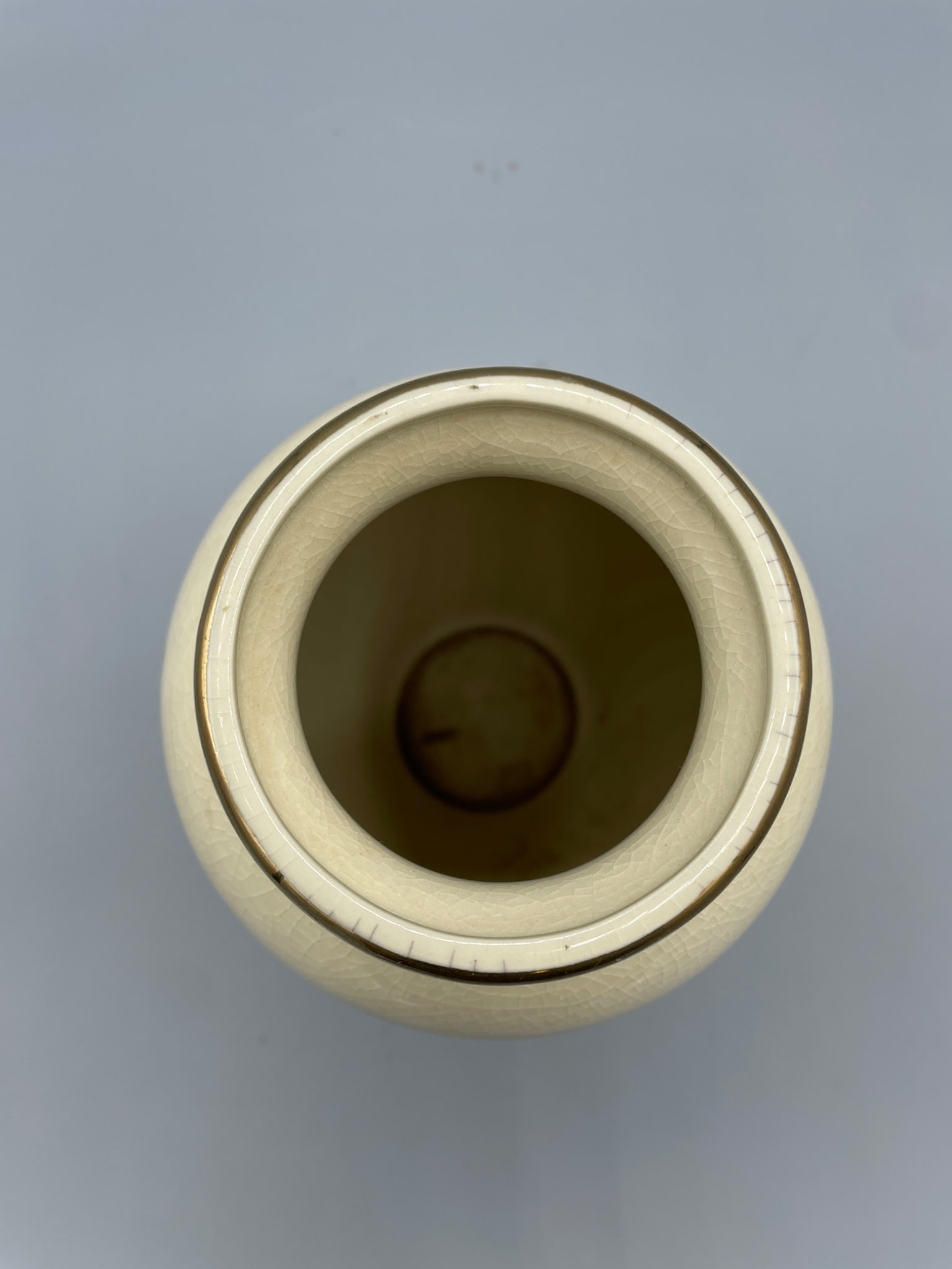 Decorative Ceramic Vase with Floral Design and Crackle Glaze - 5