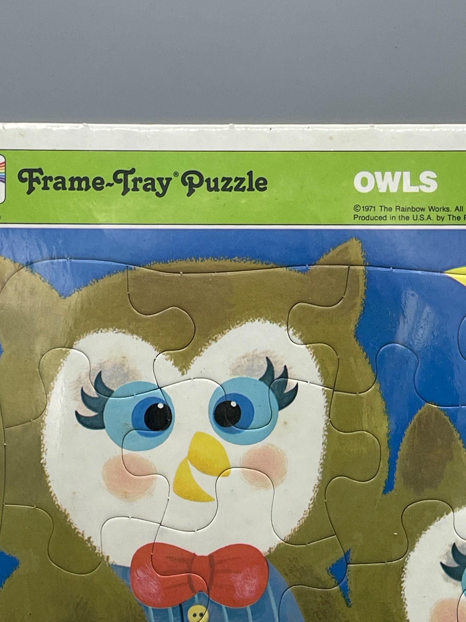 1971 The Rainbow Works Frame-Tray Puzzle, Owl Theme, Sealed - 2