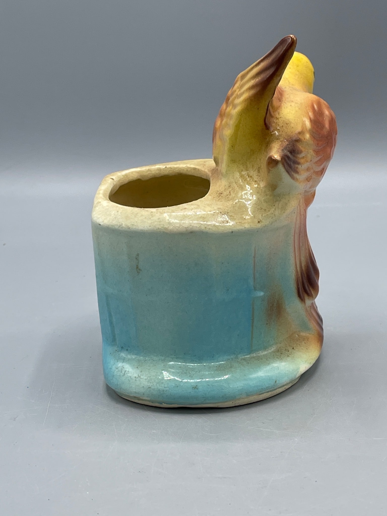 Ceramic Bird-Shaped Decorative Vase, USA Marked, Approx. 6 Inches Tall - 4
