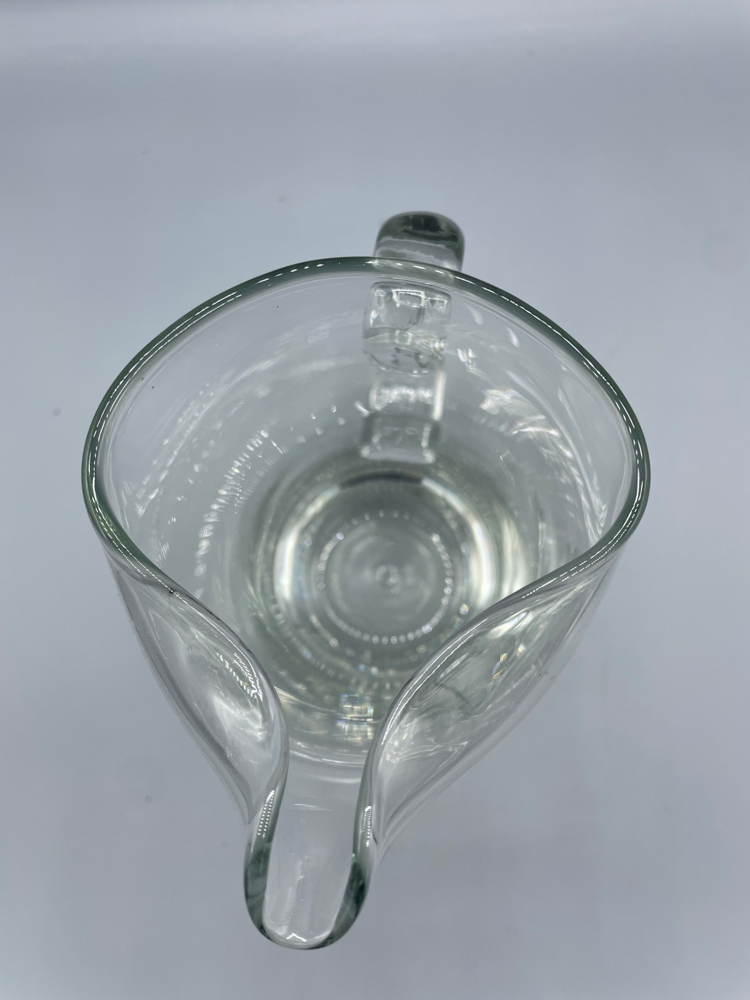 Clear Glass Pitcher with Etched Floral Design and Handle, 10-inch Height - 3