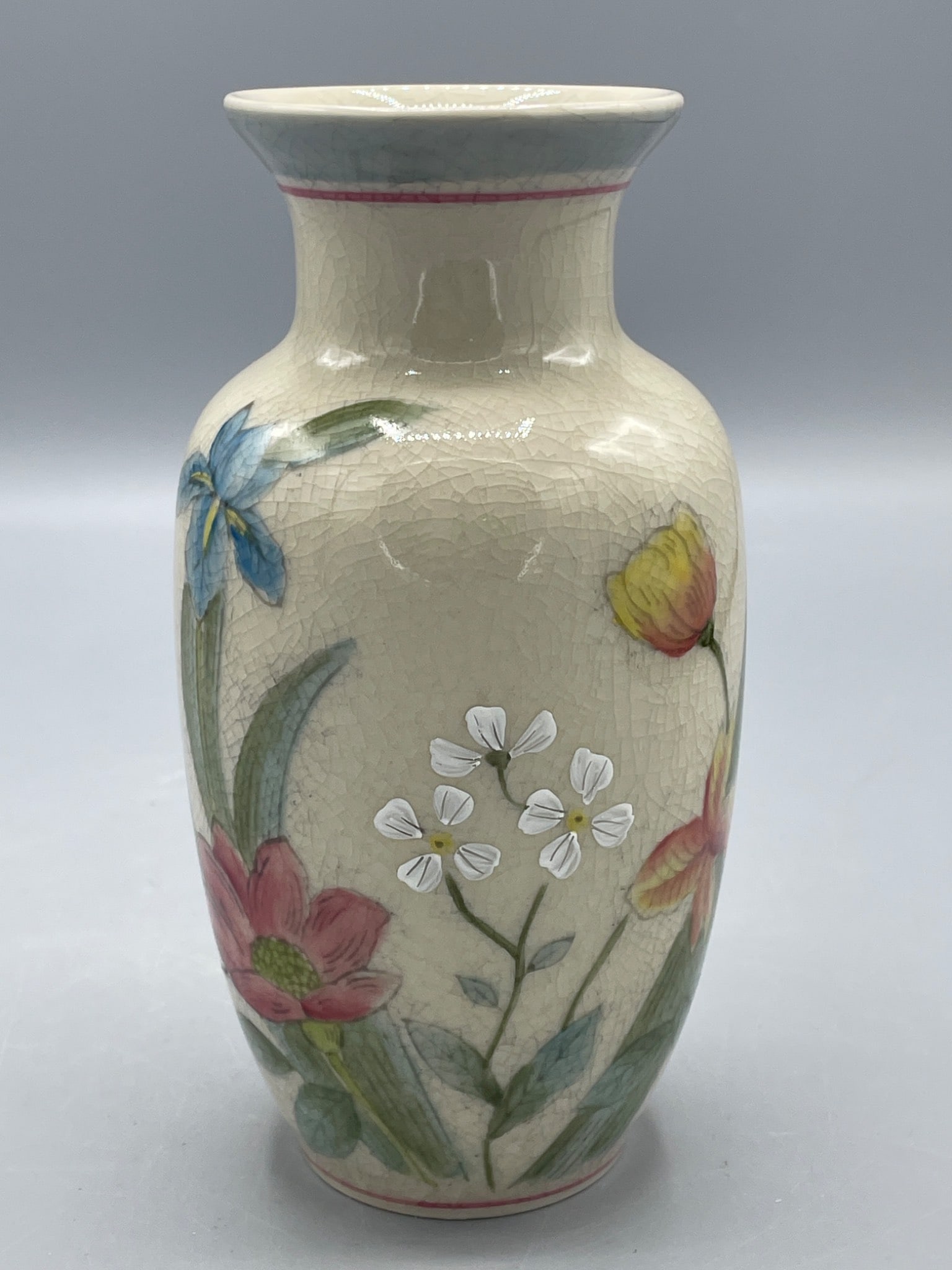 Hand-Painted Ceramic Vase, Model 7935, Floral Design - 2
