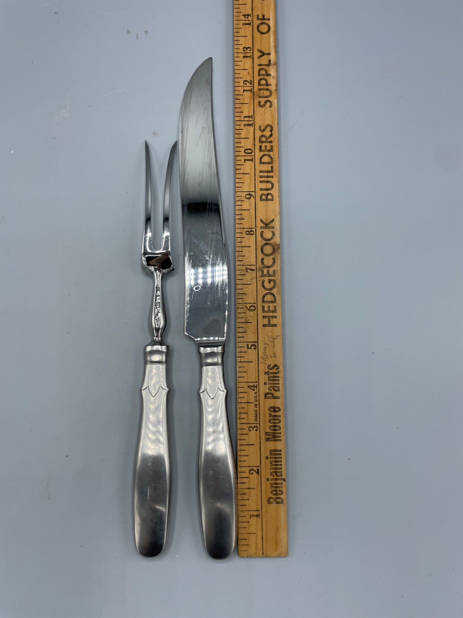 Carving Knife and Fork Set Marked 'Ehco Holland Stainless' - 5