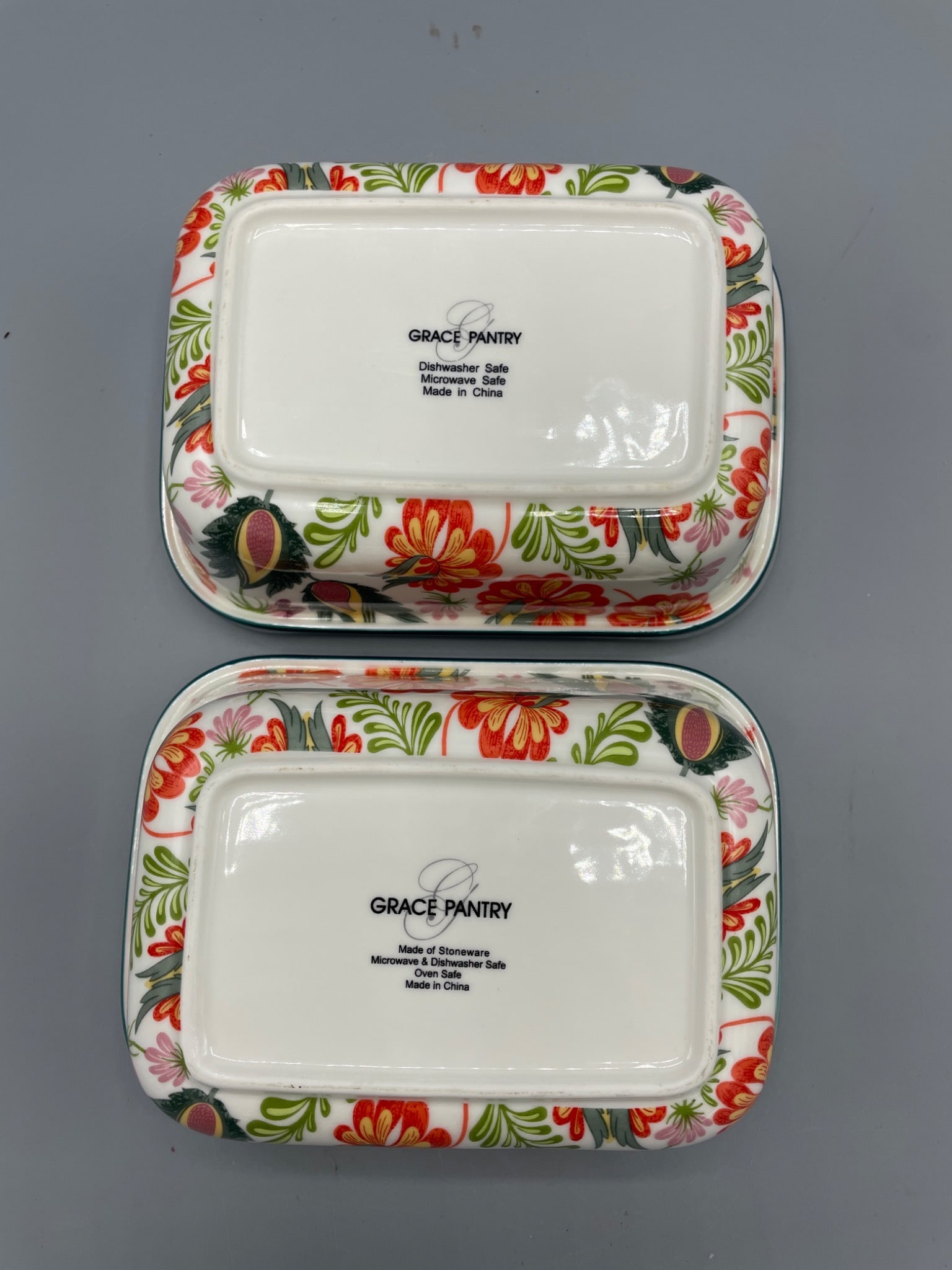 Grace Pantry Stoneware Containers with Lids - Set of 2 - 4
