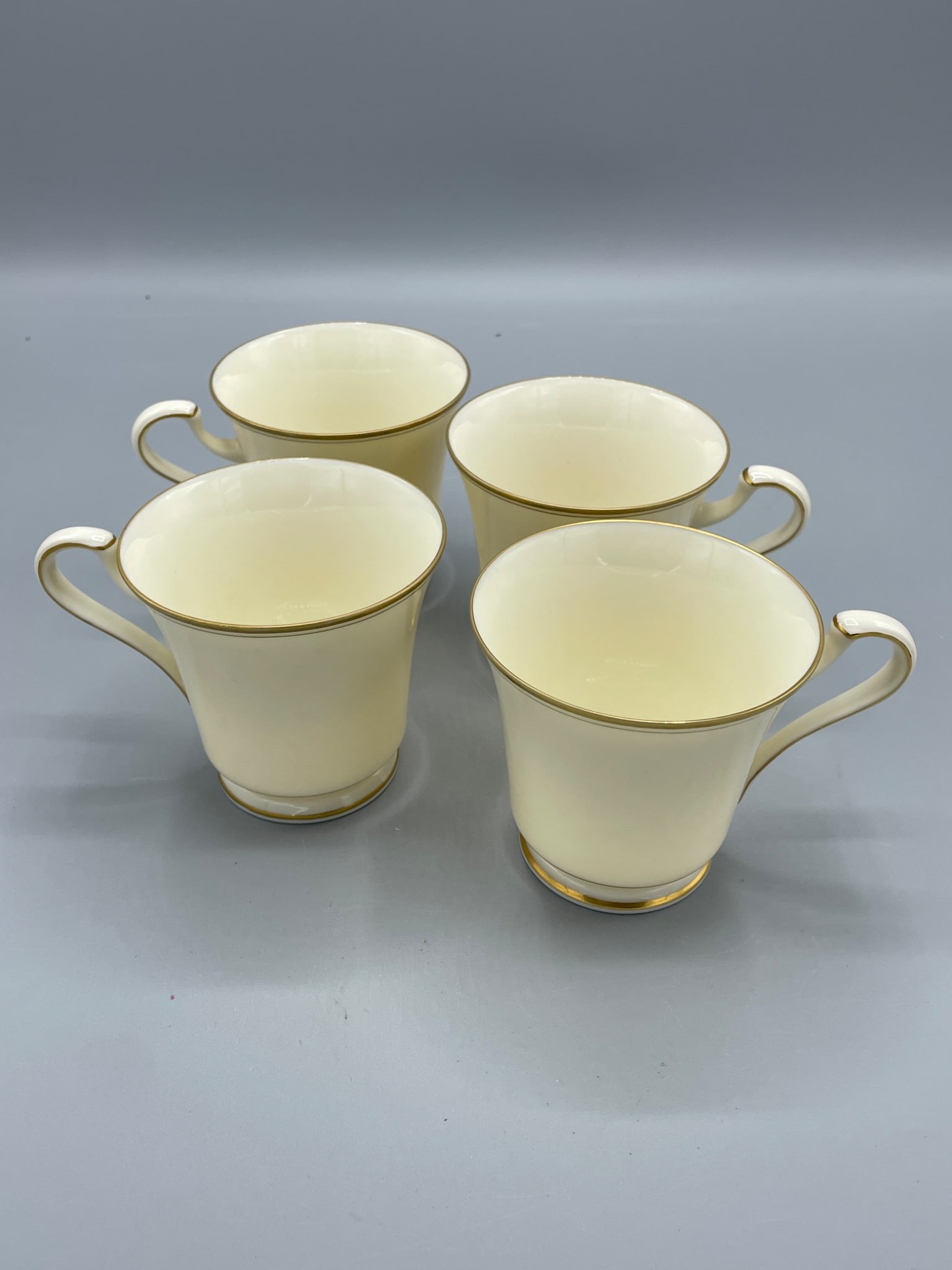 4 Mikasa Fine Ivory Lanos Gold Royale Cups - 3