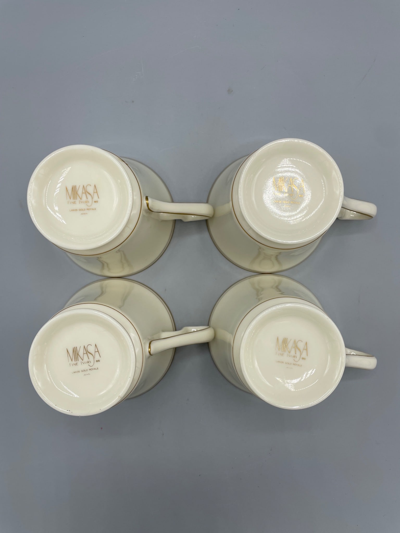 4 Mikasa Fine Ivory Lanos Gold Royale Cups - 4