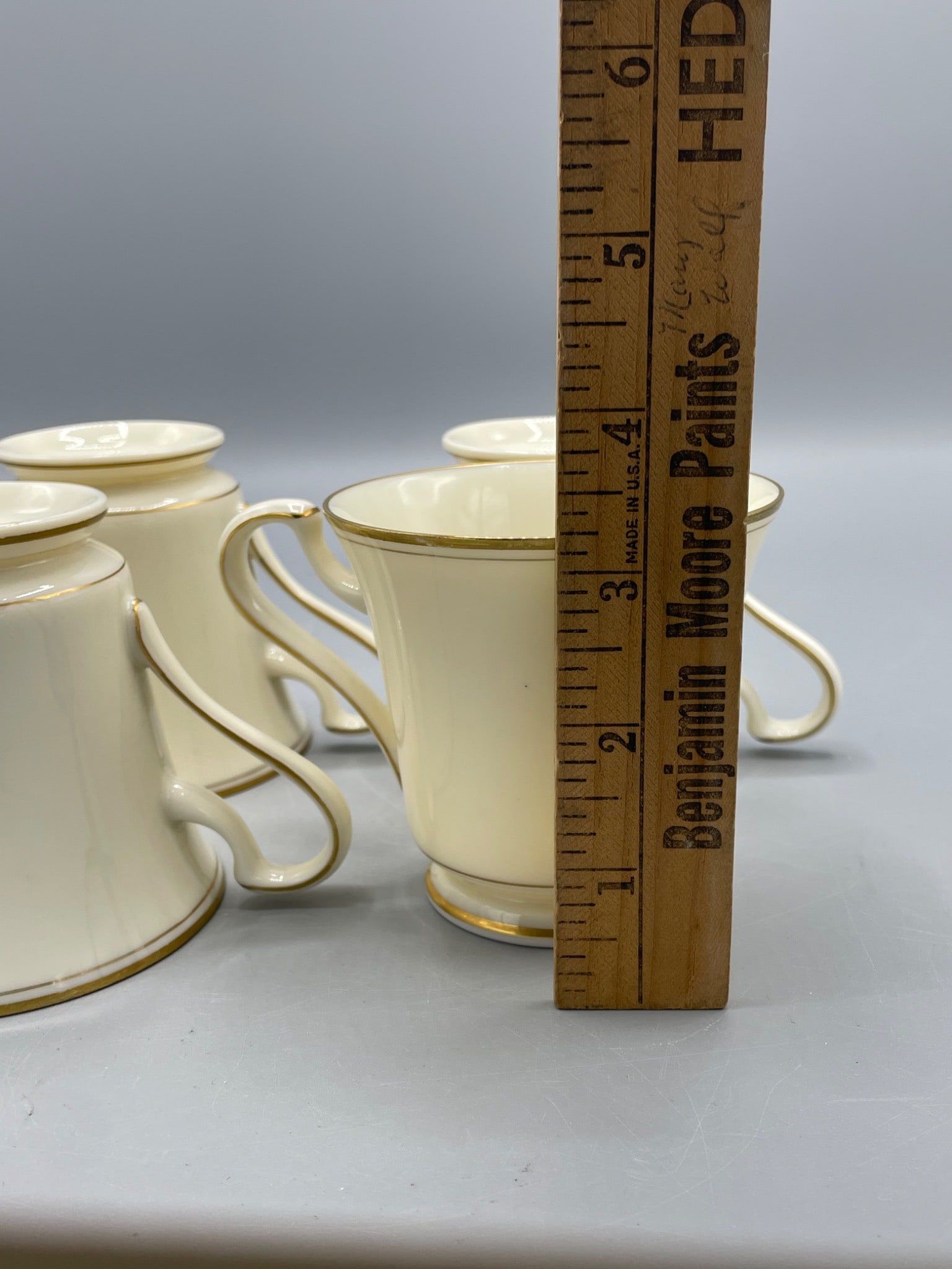 4 Mikasa Fine Ivory Lanos Gold Royale Cups - 6