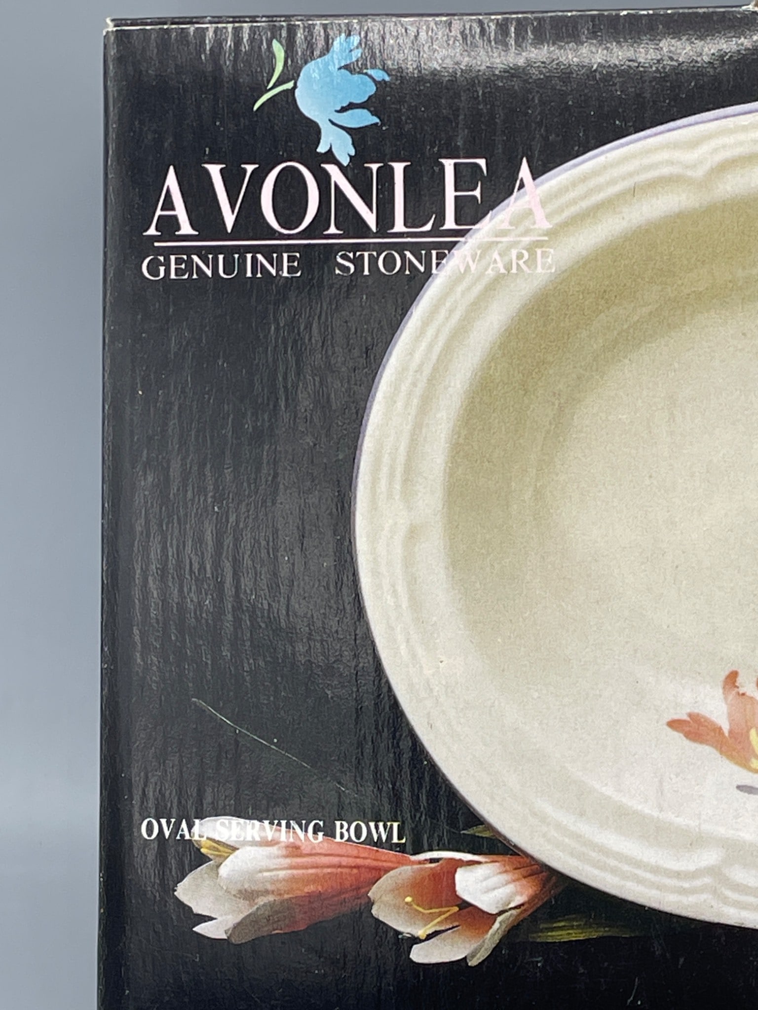 Avonlea Genuine Stoneware Oval Serving Bowl with Floral Design - 3