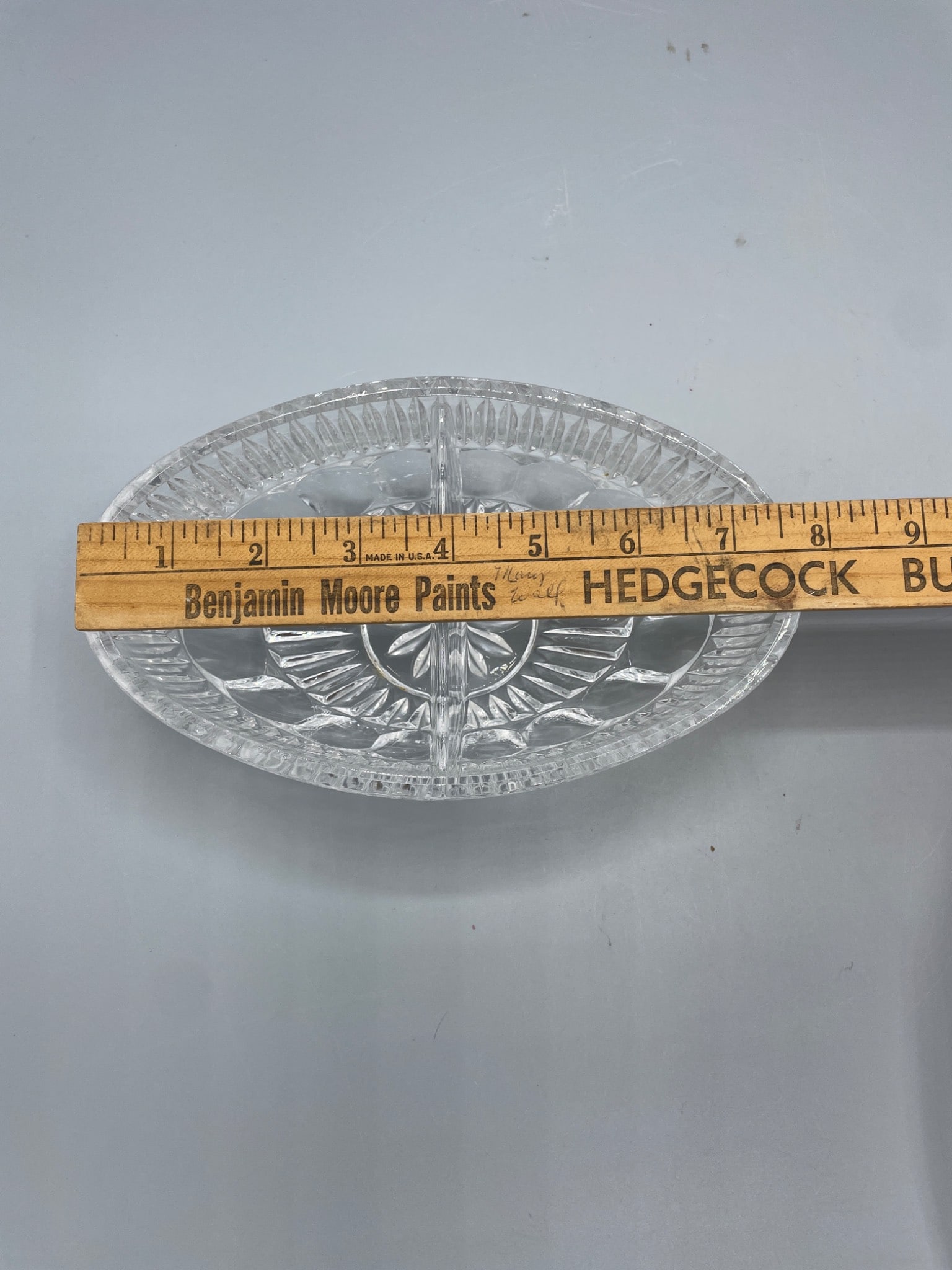 Pressed Glass Divided Serving Dish. - 5