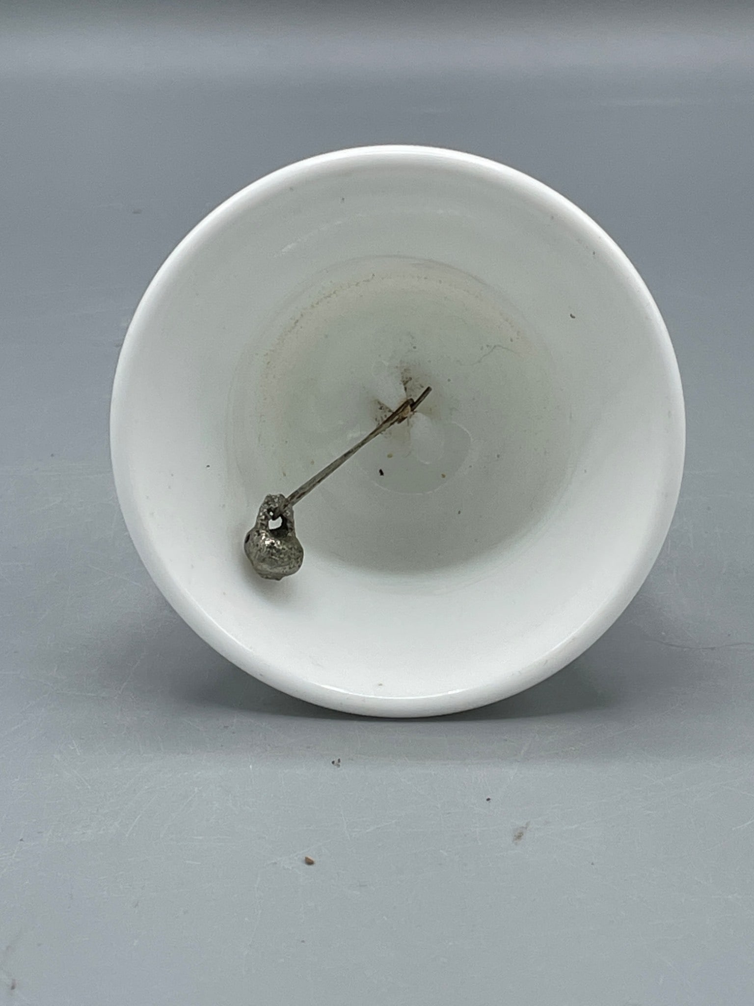 White Hobnail Milk Glass Bell with Clapper - 3