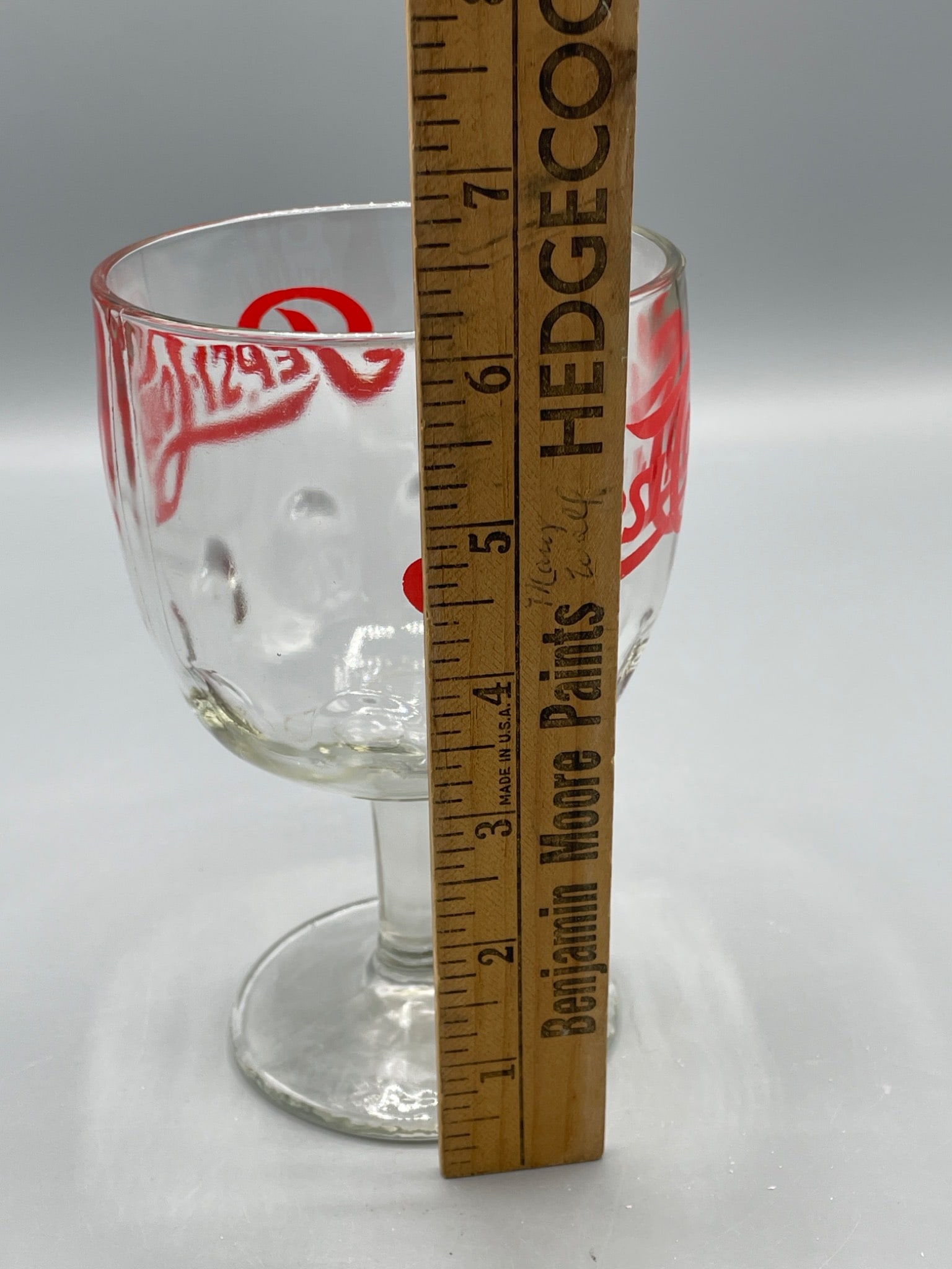 Pepsi-Cola Branded Goblet with Red Logo and Clear Glass Body - 5