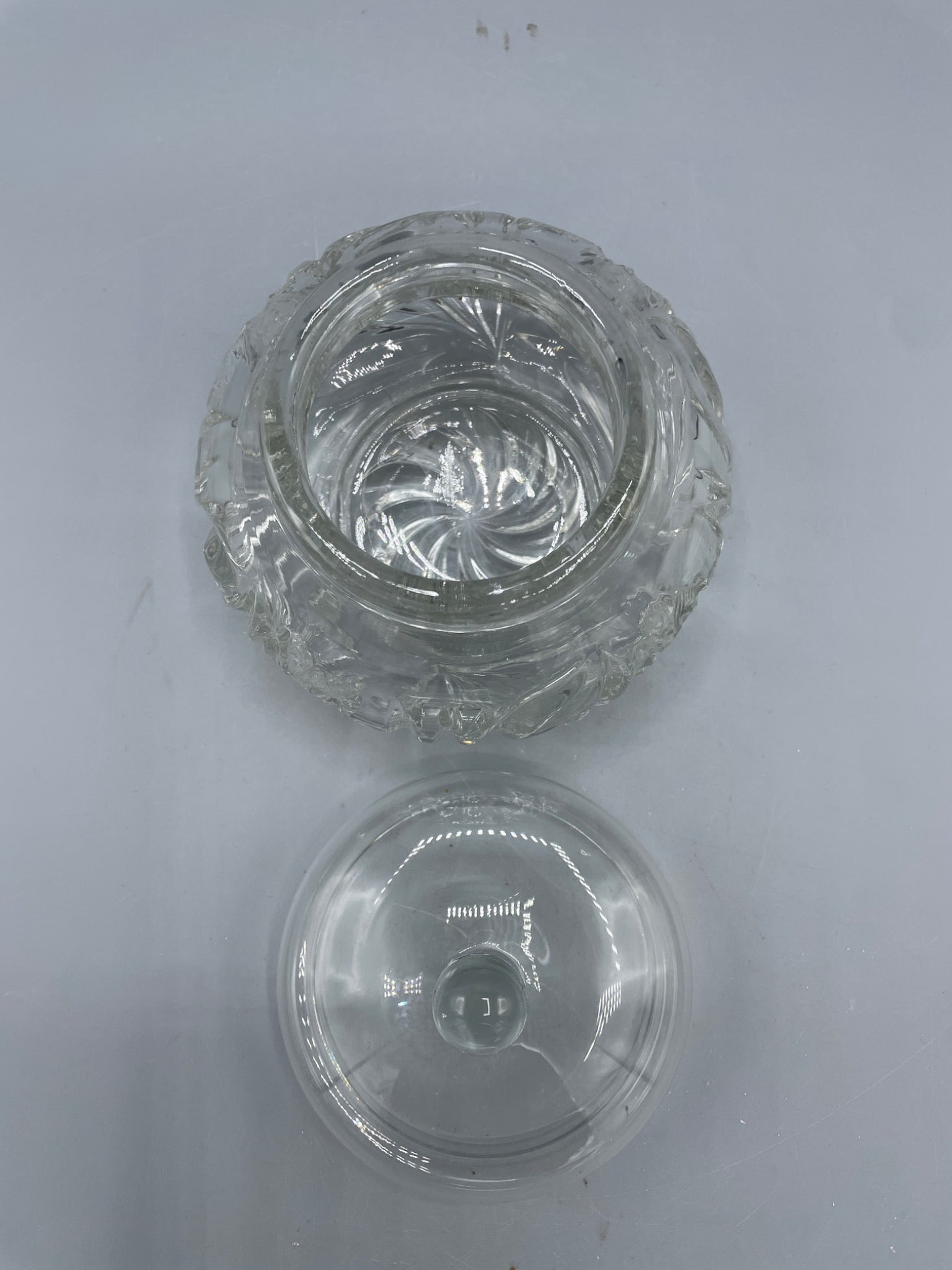 Clear Glass Jar with Lid and Decorative Etching, 5 Inches Tall - 3