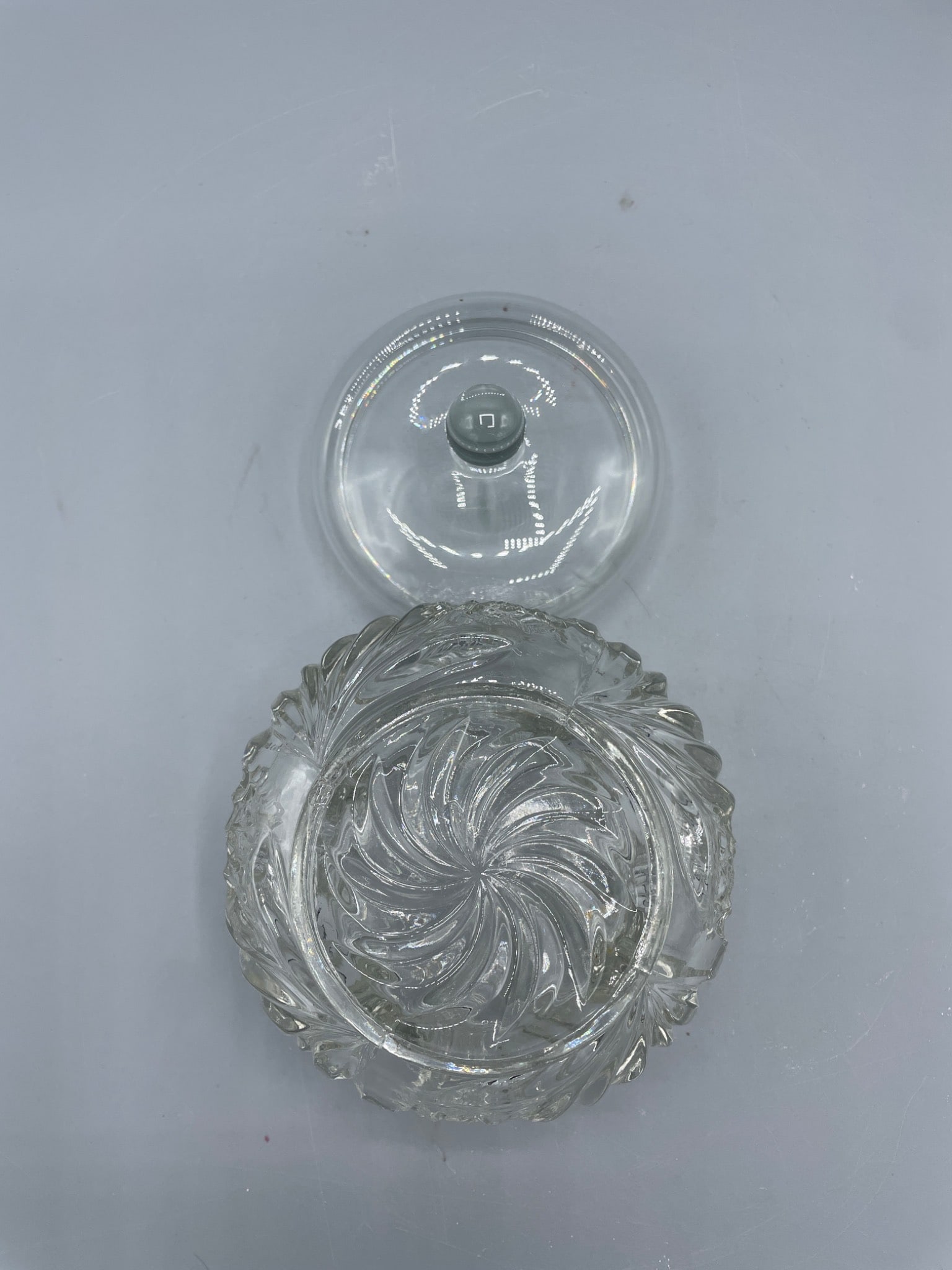 Clear Glass Jar with Lid and Decorative Etching, 5 Inches Tall - 4